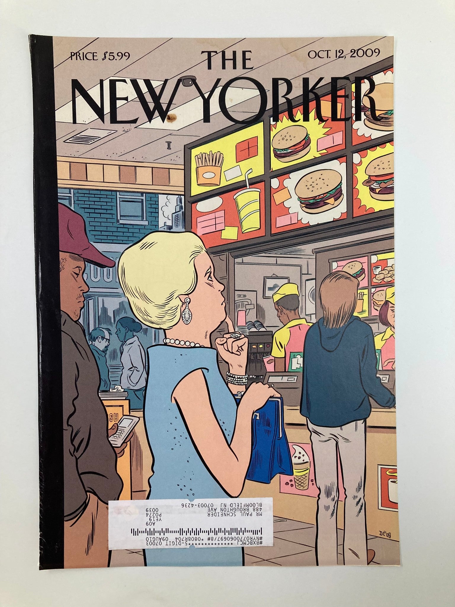 COVER ONLY The New Yorker October 12 2009 The Food Chain by Dan Clowes