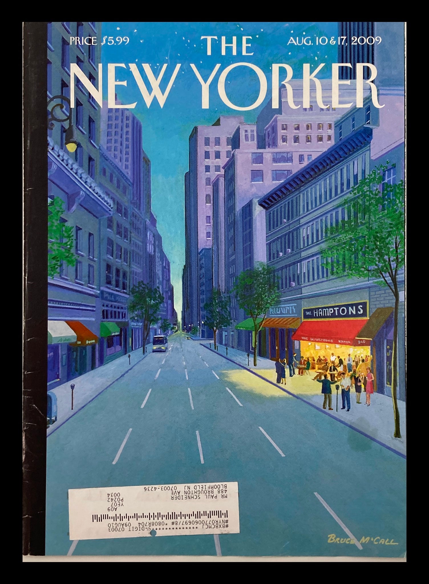 COVER ONLY The New Yorker August 10 & 17 2009 The Hamptons by Bruce McCall