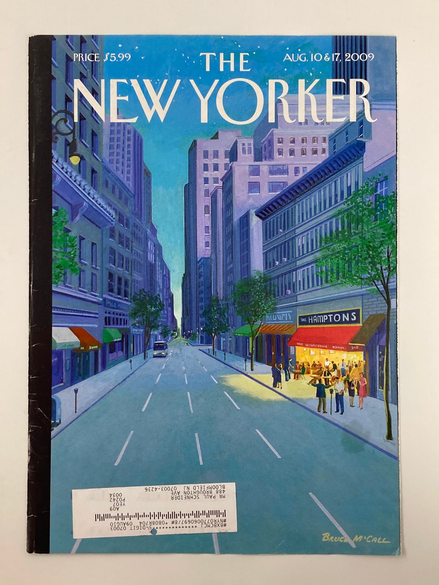 COVER ONLY The New Yorker August 10 & 17 2009 The Hamptons by Bruce McCall