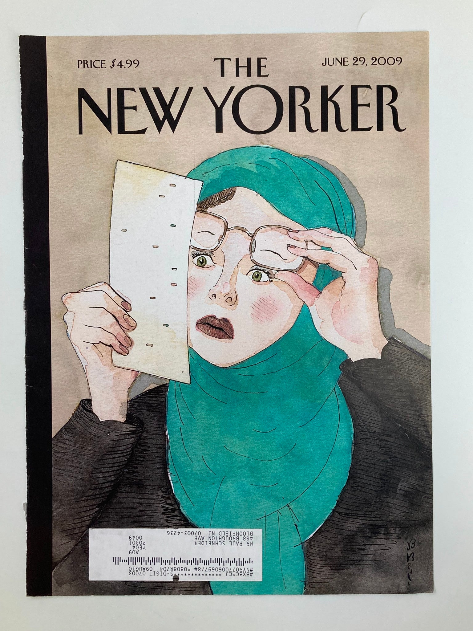 COVER ONLY The New Yorker June 29 2009 Hanging Chador by Barry Blitt