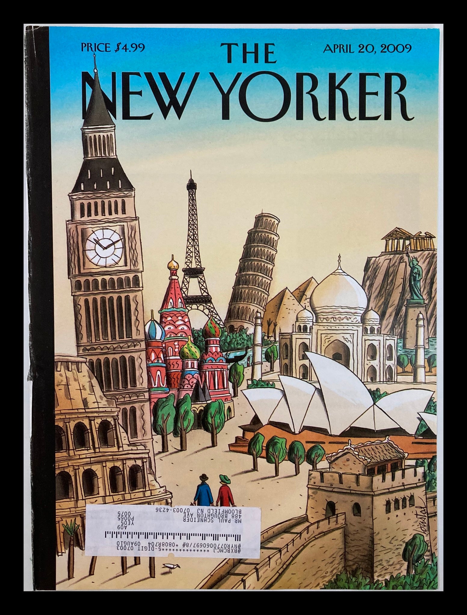 COVER ONLY The New Yorker April 20 2009 Wonders of the World by J. de Loustal