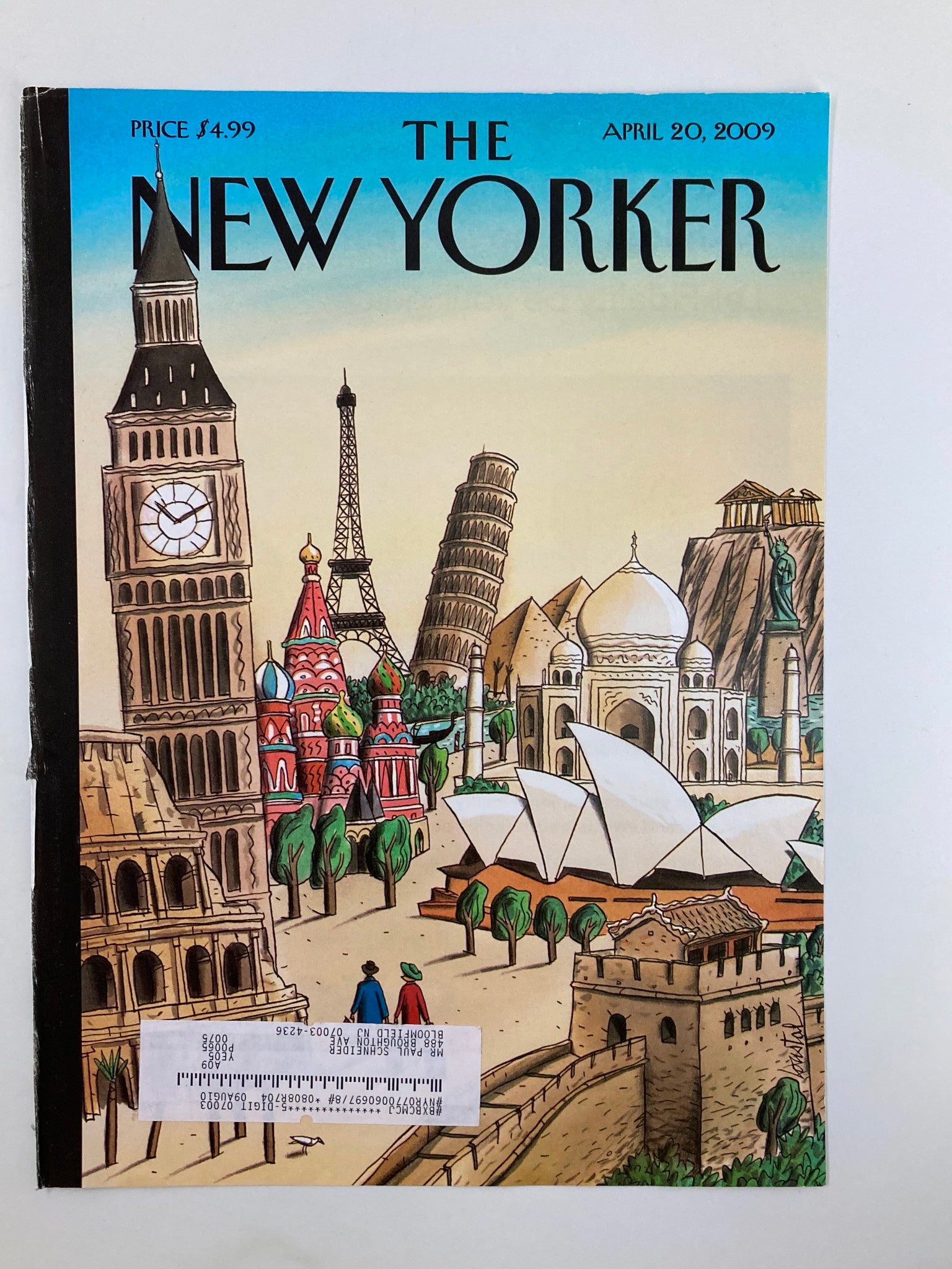 COVER ONLY The New Yorker April 20 2009 Wonders of the World by J. de Loustal