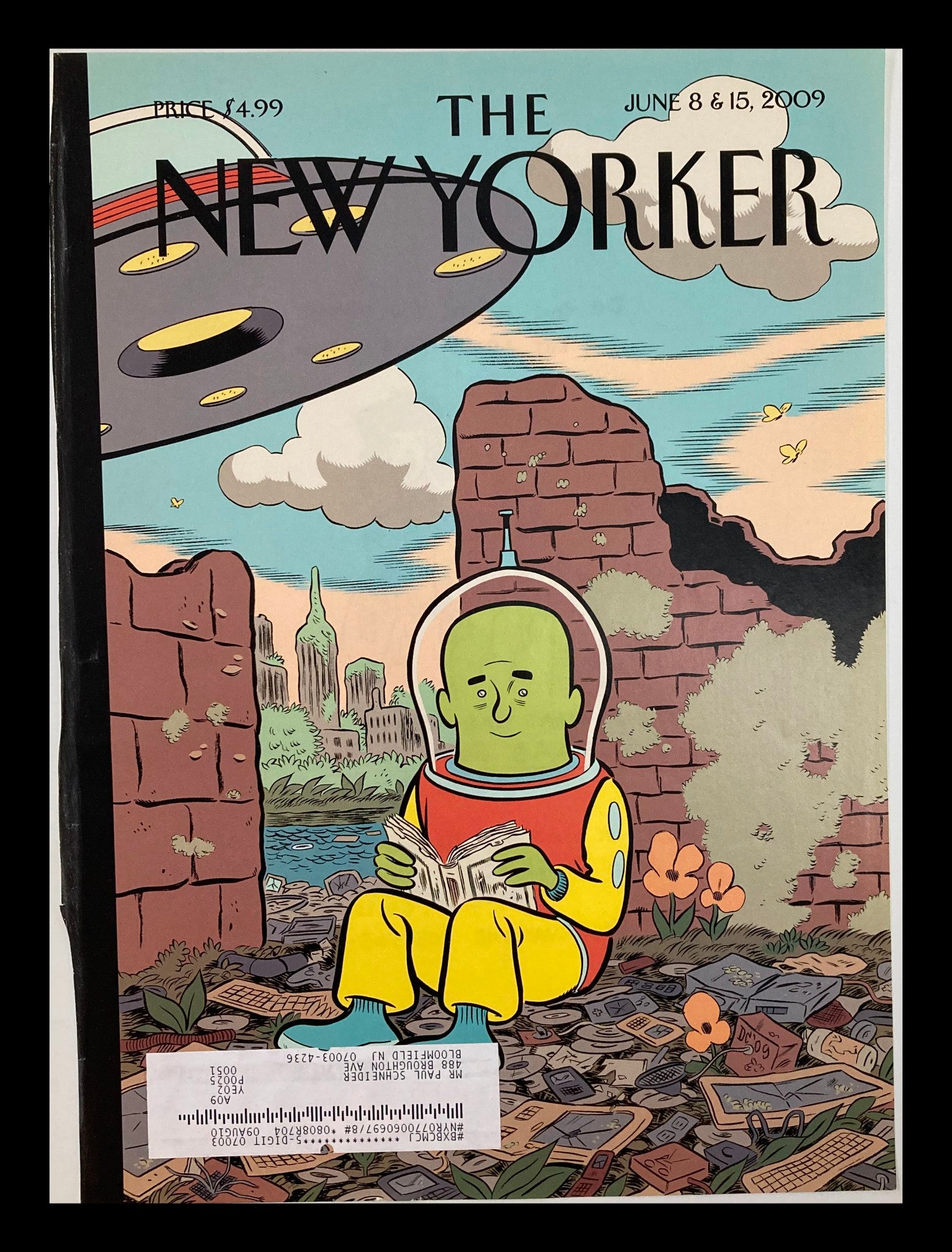 COVER ONLY The New Yorker June 8 & 15 2009 Future Generations by Dan Clowes