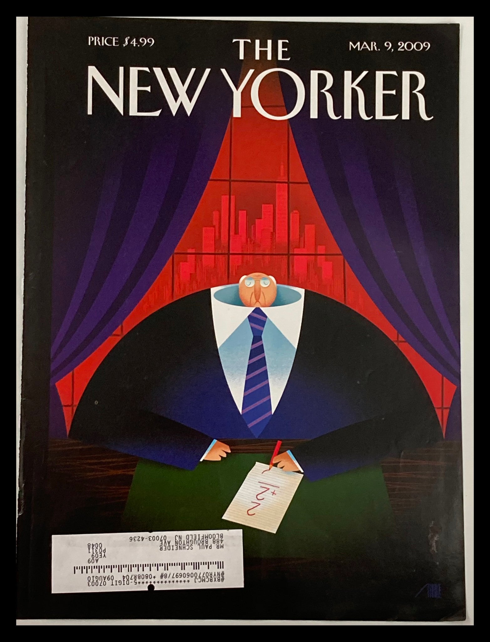 COVER ONLY The New Yorker March 9 2009 Downsized by Bob Staake