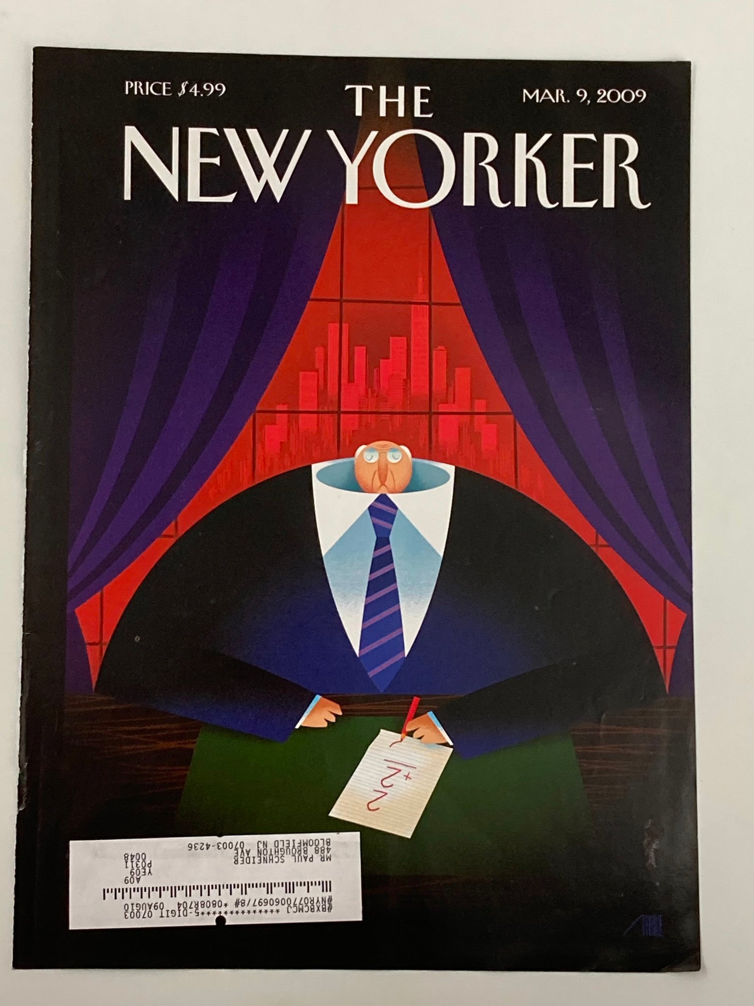 COVER ONLY The New Yorker March 9 2009 Downsized by Bob Staake