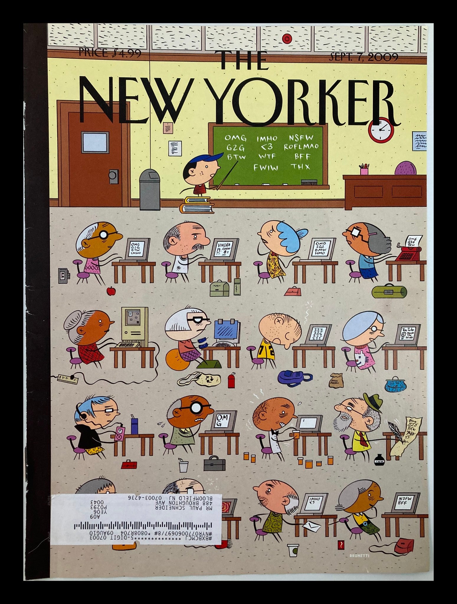 COVER ONLY The New Yorker September 7 2009 Required Texts by Ivan Brunetti