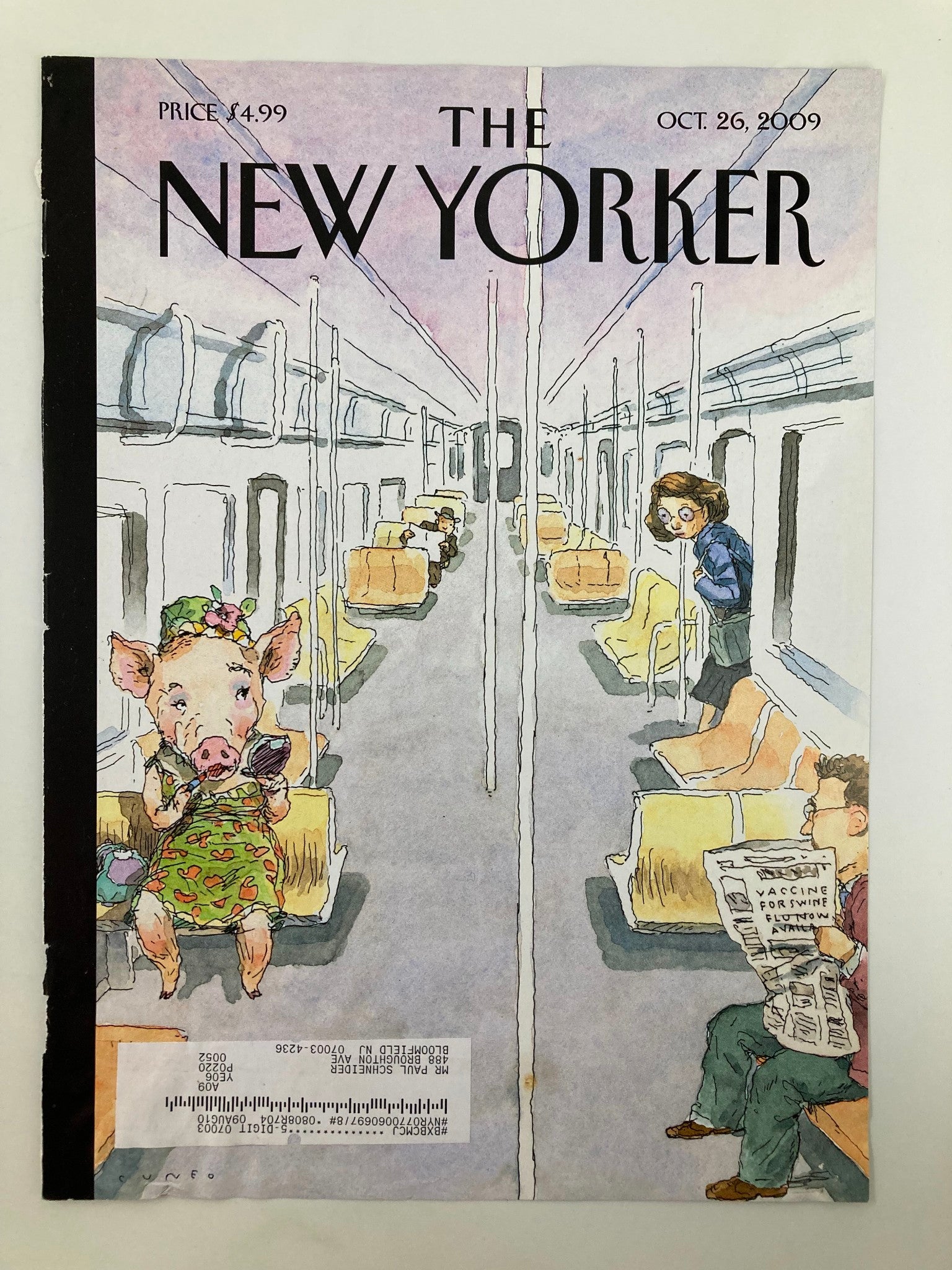 COVER ONLY The New Yorker October 26 2009 Flu Season by John Cuneo