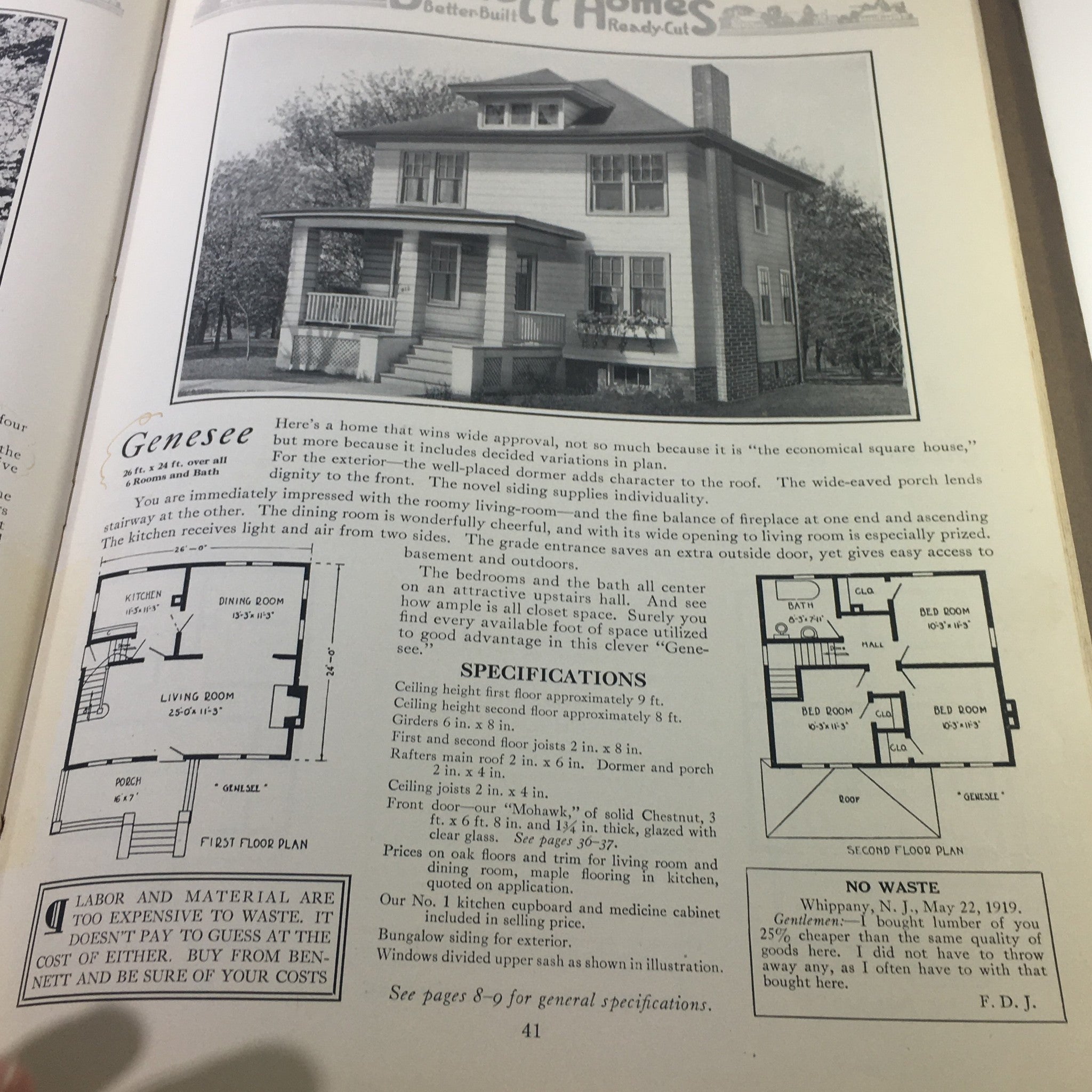 VTG June 1 1921 Bennett Homes Better-Built Ready-Cut Price Guide Catalog