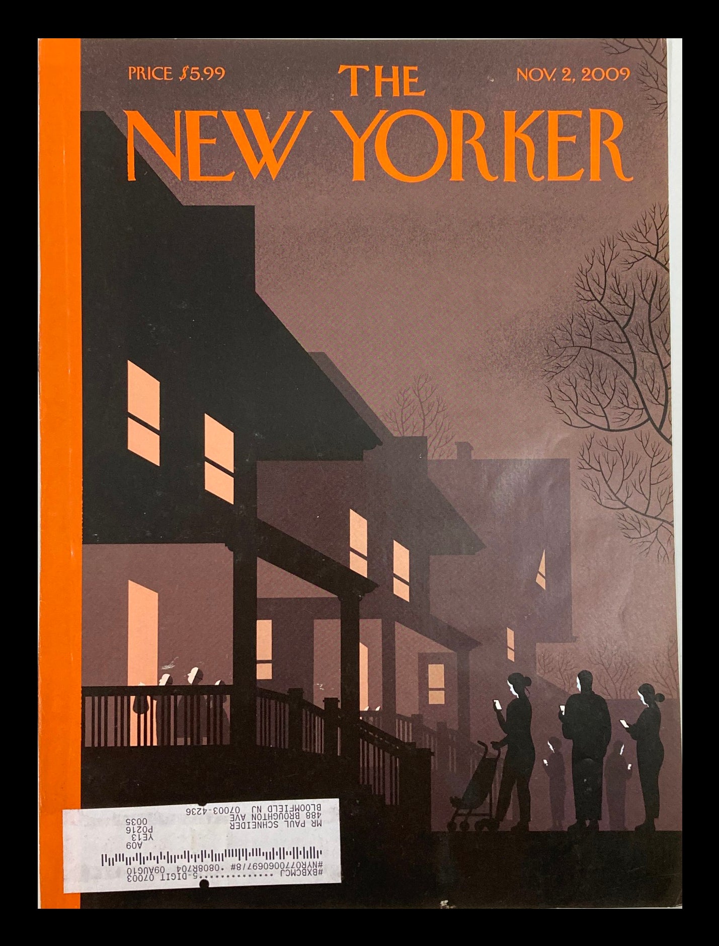 COVER ONLY The New Yorker November 2 2009 Unmasked by Chris Ware