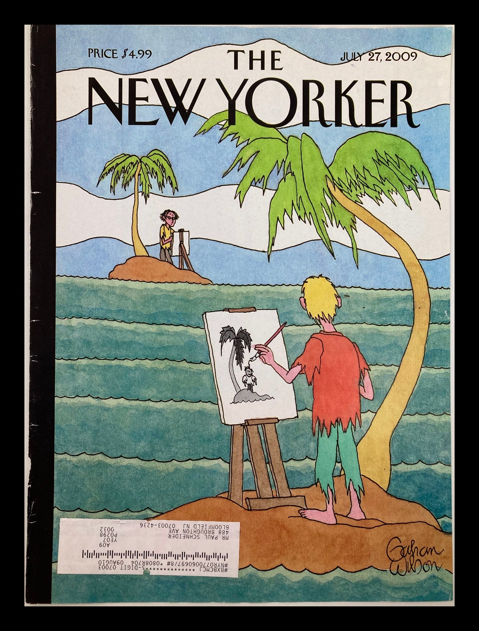 COVER ONLY The New Yorker July 27 2009 Cartoon Island by Gahan Wilson