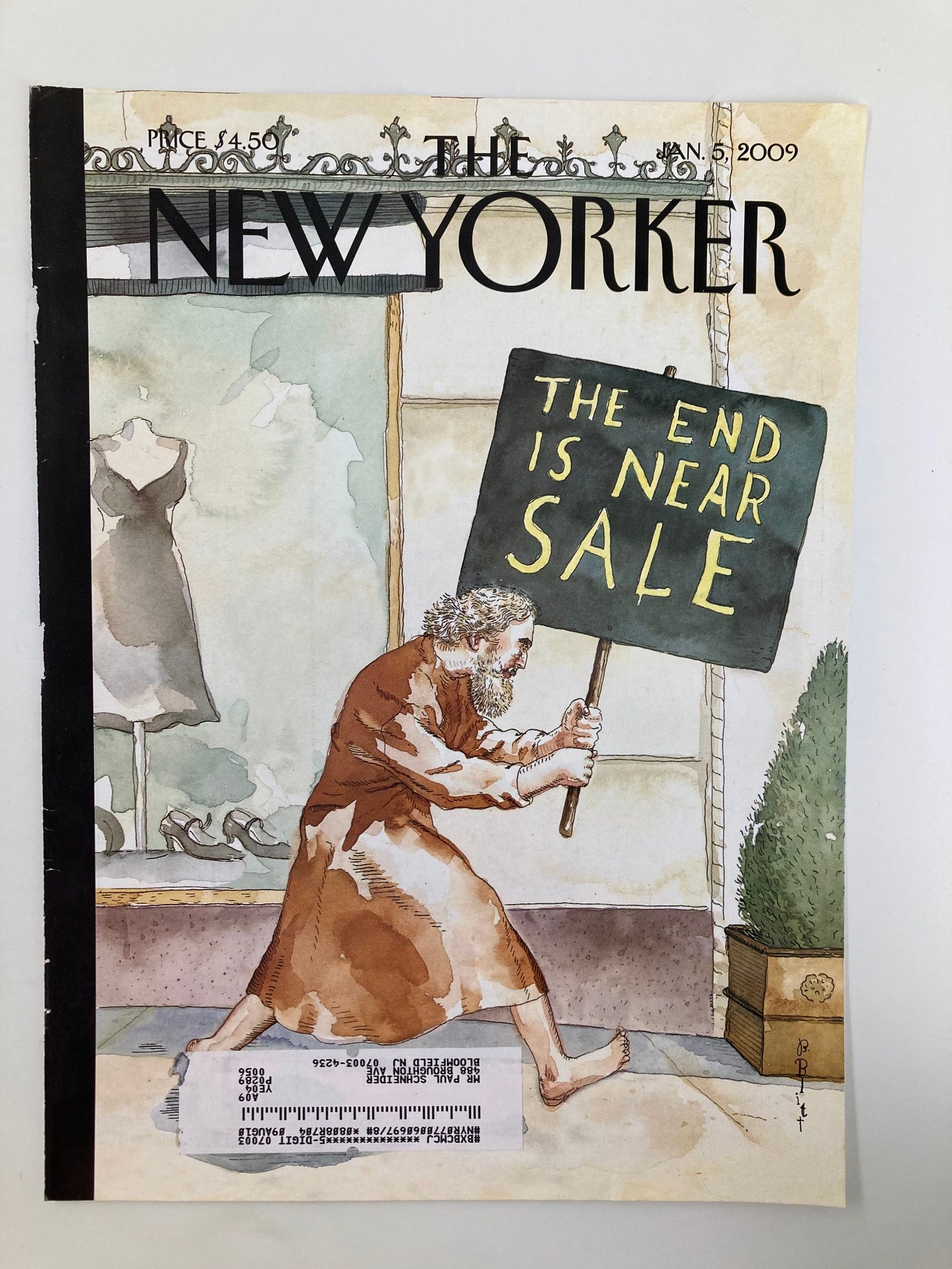 COVER ONLY The New Yorker January 5 2009 Everything Must Go by Barry Blitt