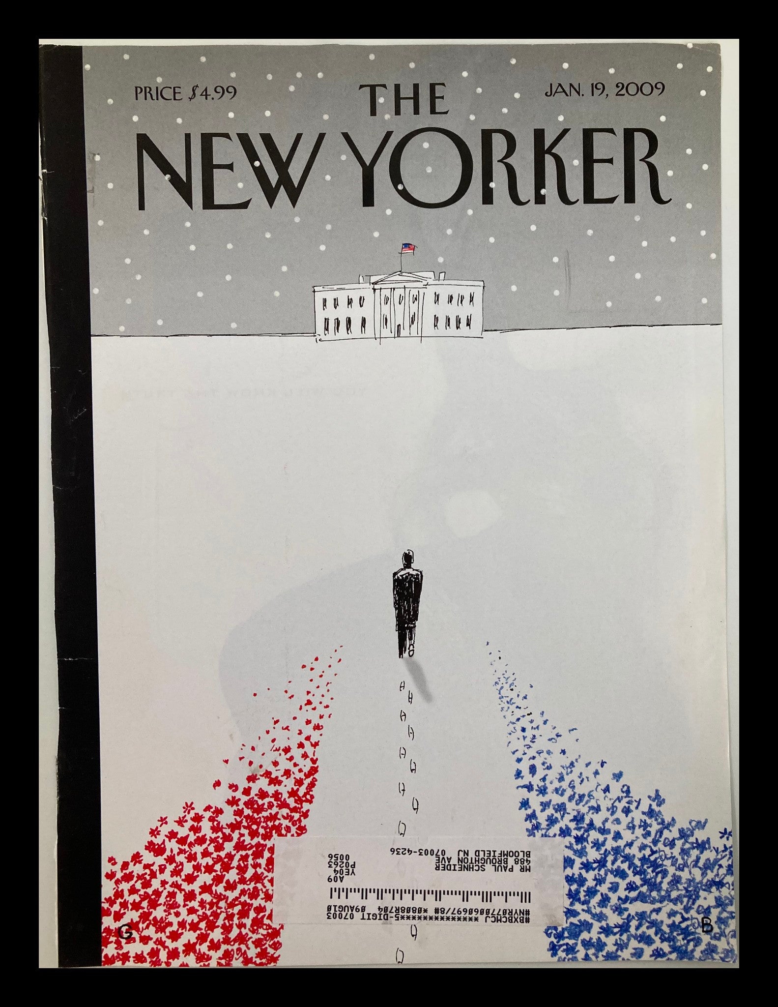 COVER ONLY The New Yorker January 19 2009 To the White House by Guy Billout