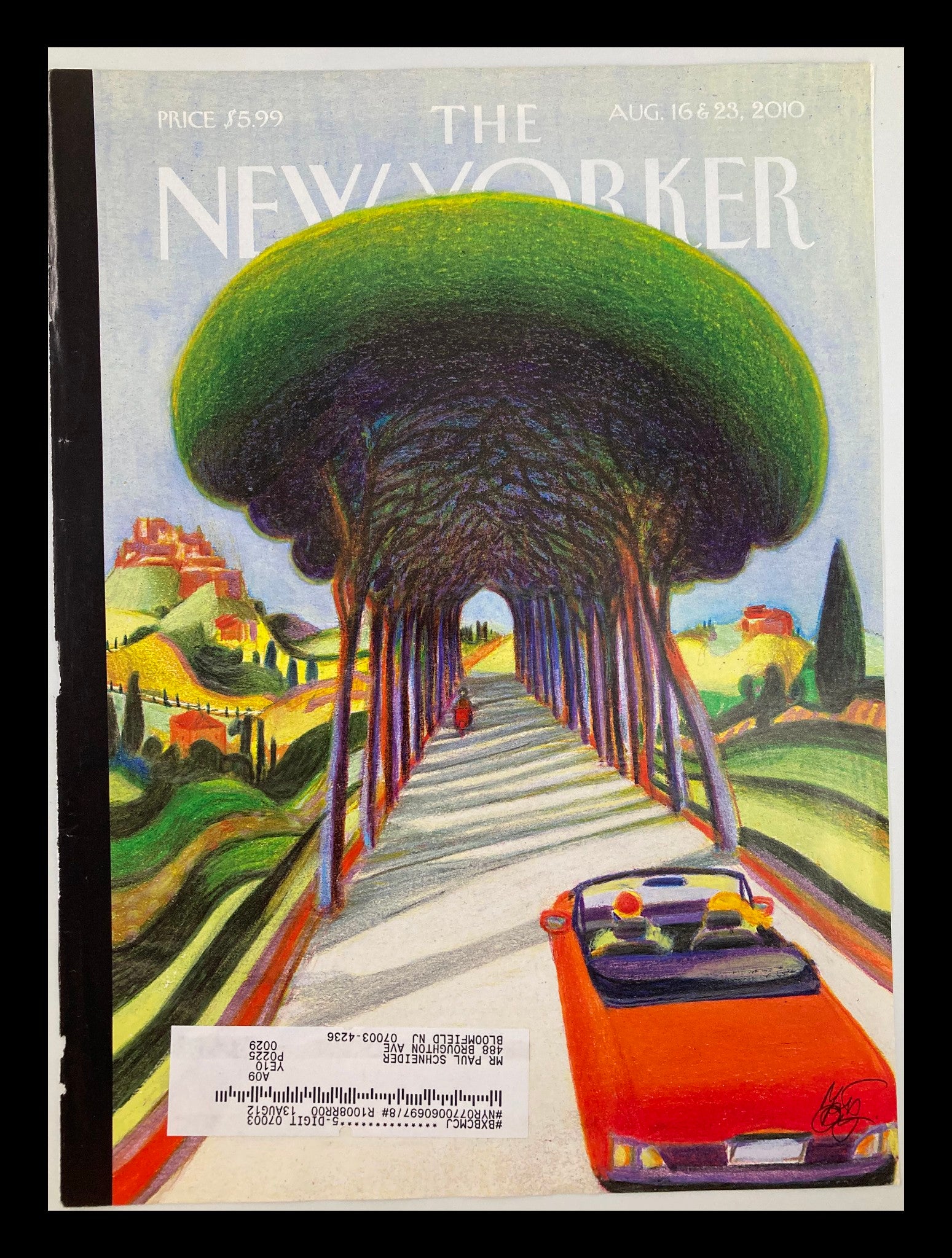 COVER ONLY The New Yorker August 16 & 23 2010 Tuscany by Lorenzo Mattotti