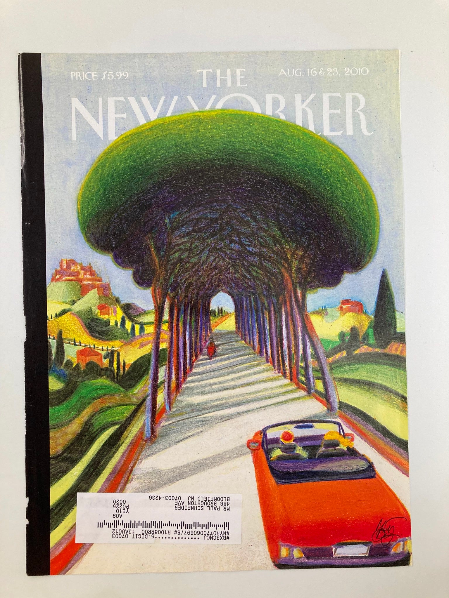 COVER ONLY The New Yorker August 16 & 23 2010 Tuscany by Lorenzo Mattotti