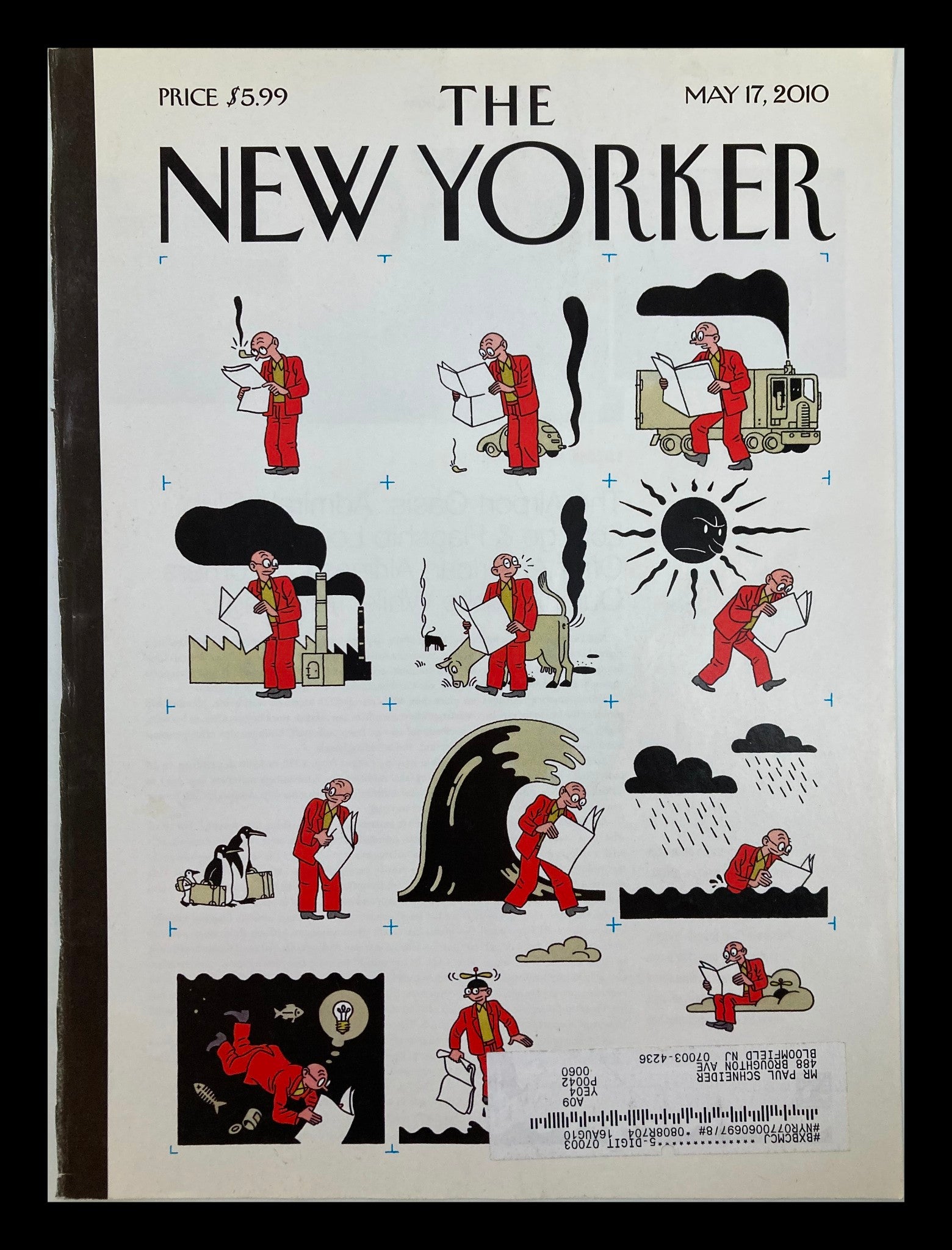 COVER ONLY The New Yorker May 17 2010 Novel Approach by Joost Swarte