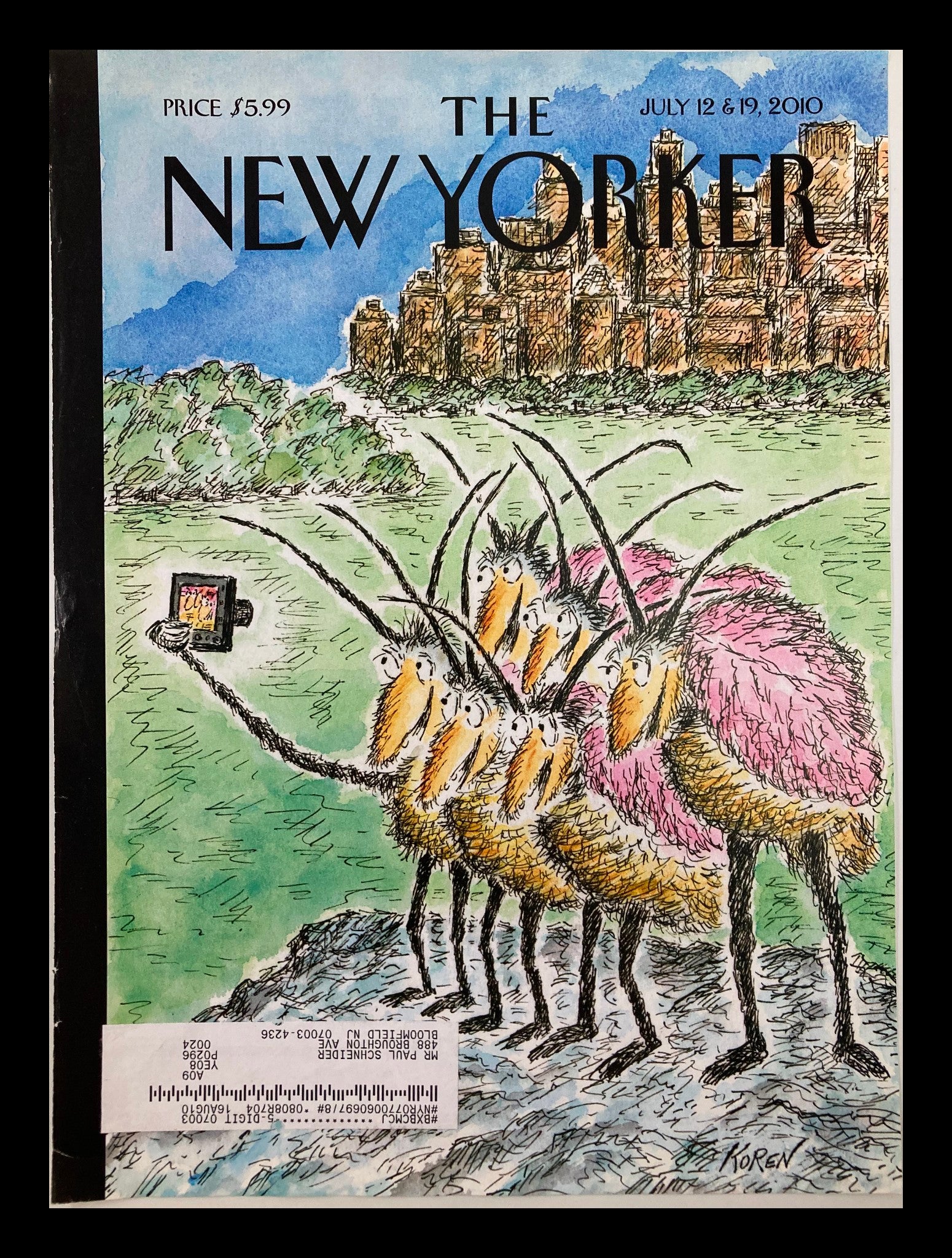 COVER ONLY The New Yorker July 12 & 19 2010 Big Bug City by Edward Koren