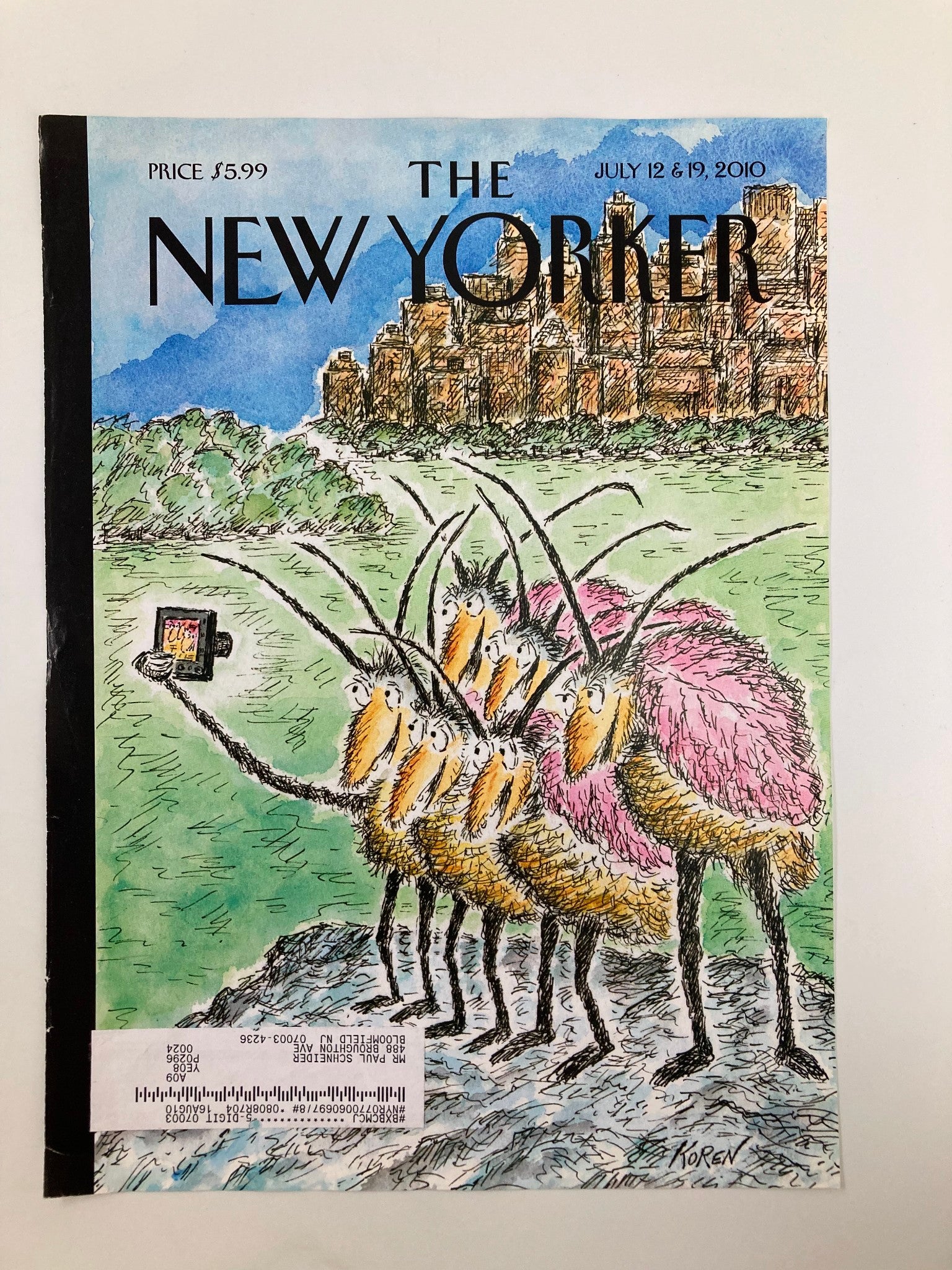 COVER ONLY The New Yorker July 12 & 19 2010 Big Bug City by Edward Koren