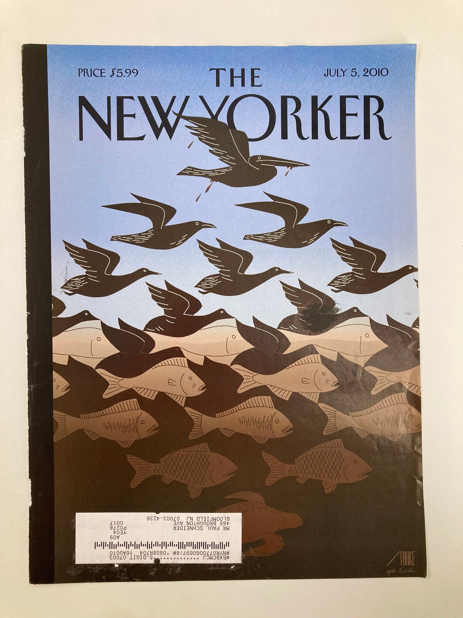 COVER ONLY The New Yorker July 5 2010 Black Birds Oil Catastrophic by Bob Staake