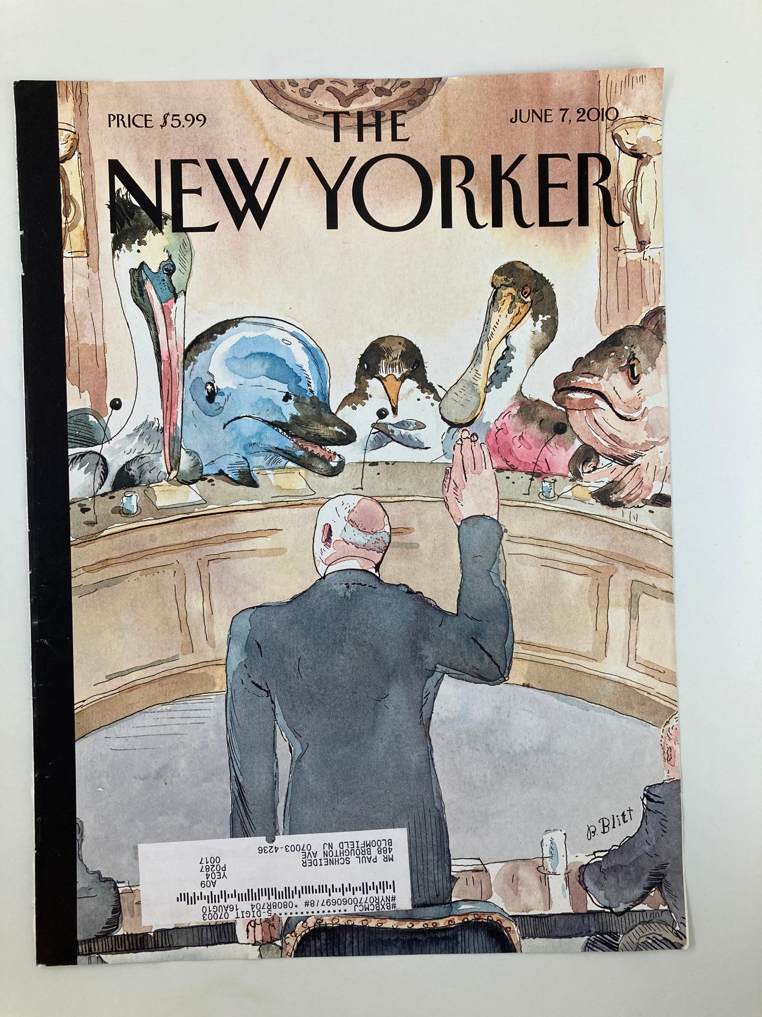 COVER ONLY The New Yorker June 7 2010 Five Weeks Later by Barry Blitt