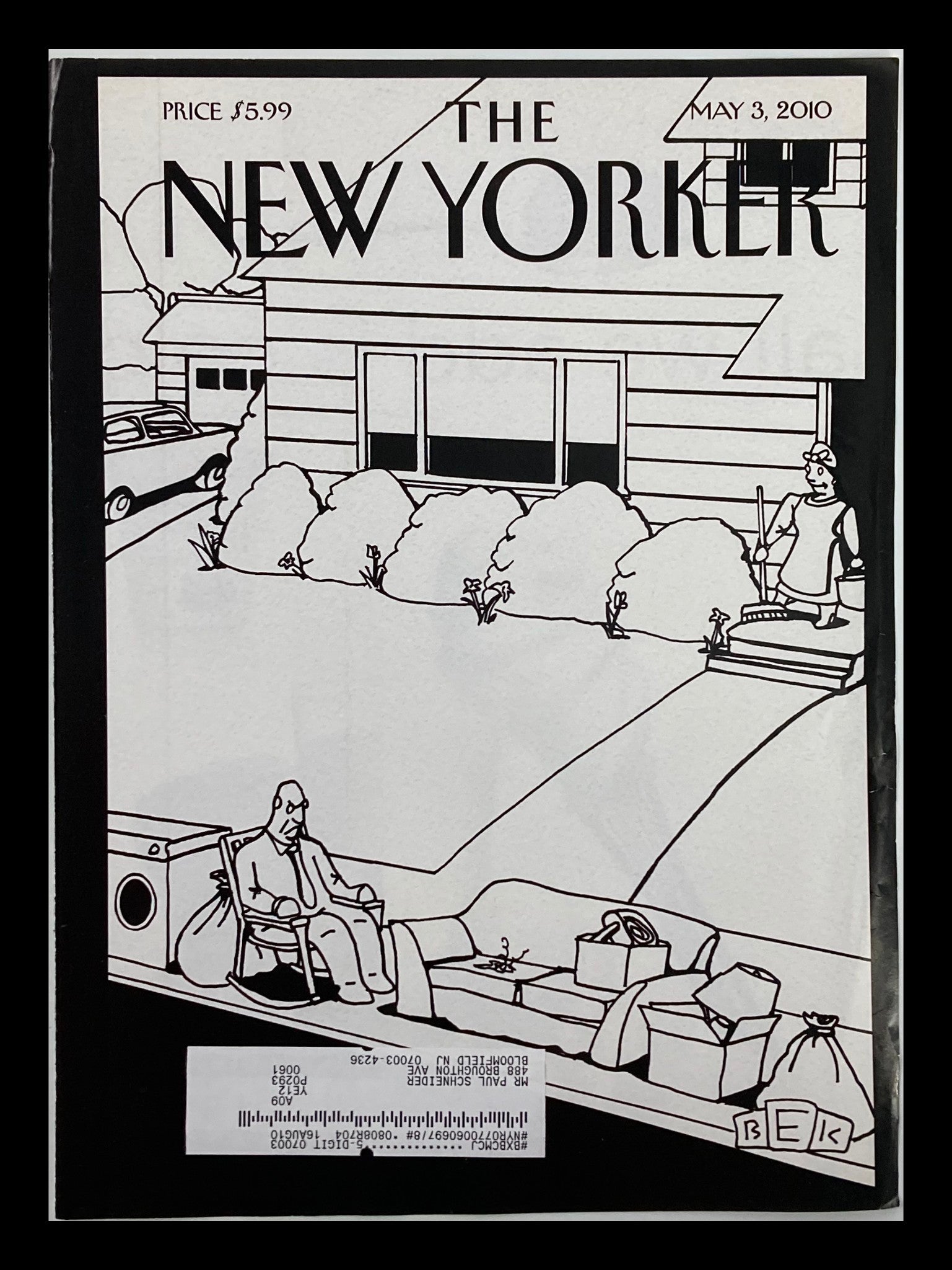 COVER ONLY The New Yorker May 3 2010 Spring Cleaning by Bruce Eric Kaplan