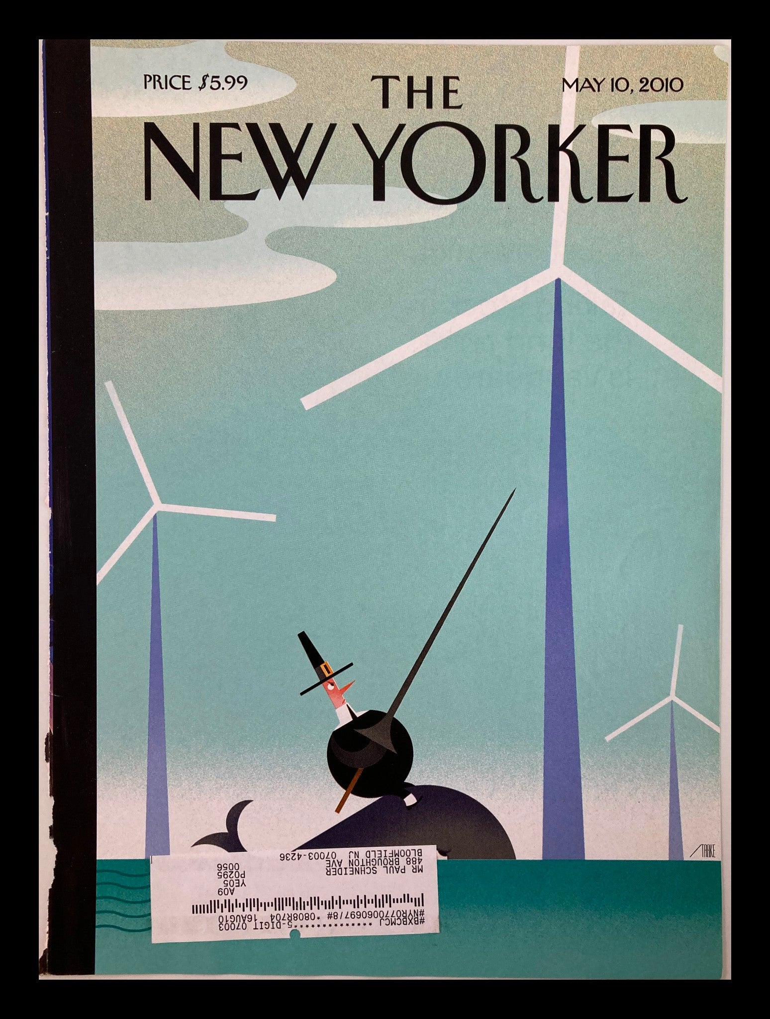 COVER ONLY The New Yorker May 10 2010 Theme Cover Tilt by Bob Staake