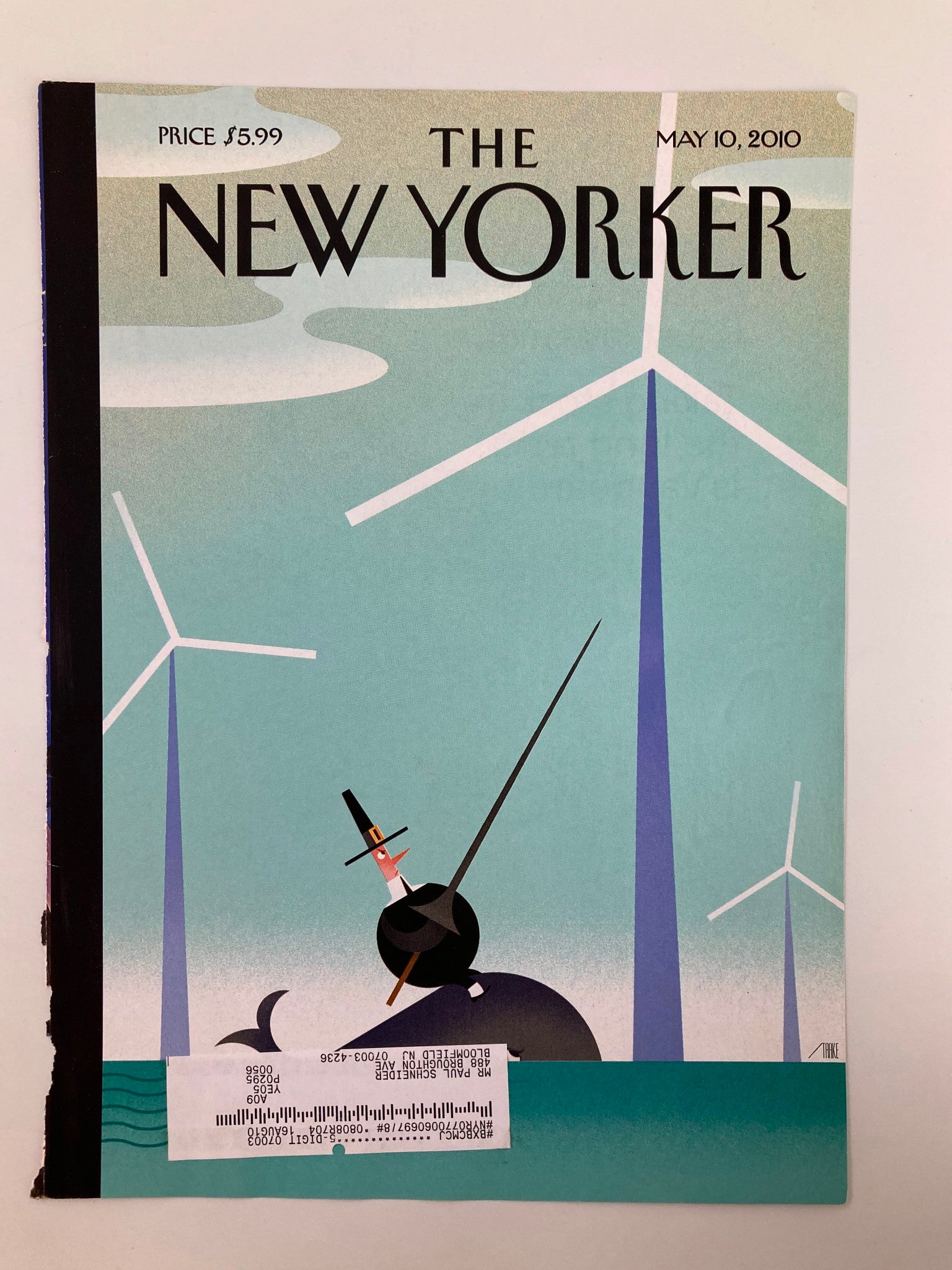 COVER ONLY The New Yorker May 10 2010 Theme Cover Tilt by Bob Staake