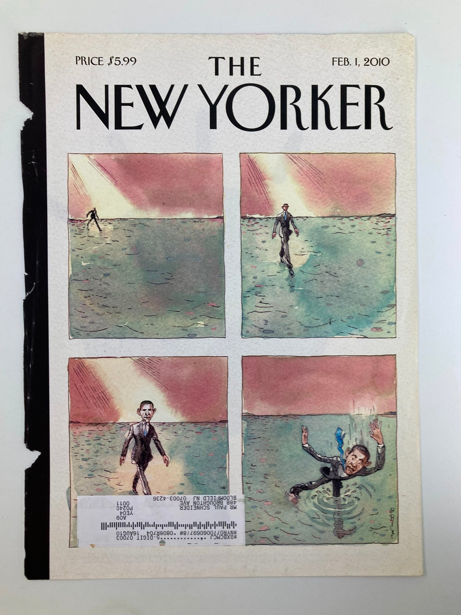 COVER ONLY The New Yorker February 1 2010 First Anniversary by Barry Blitt