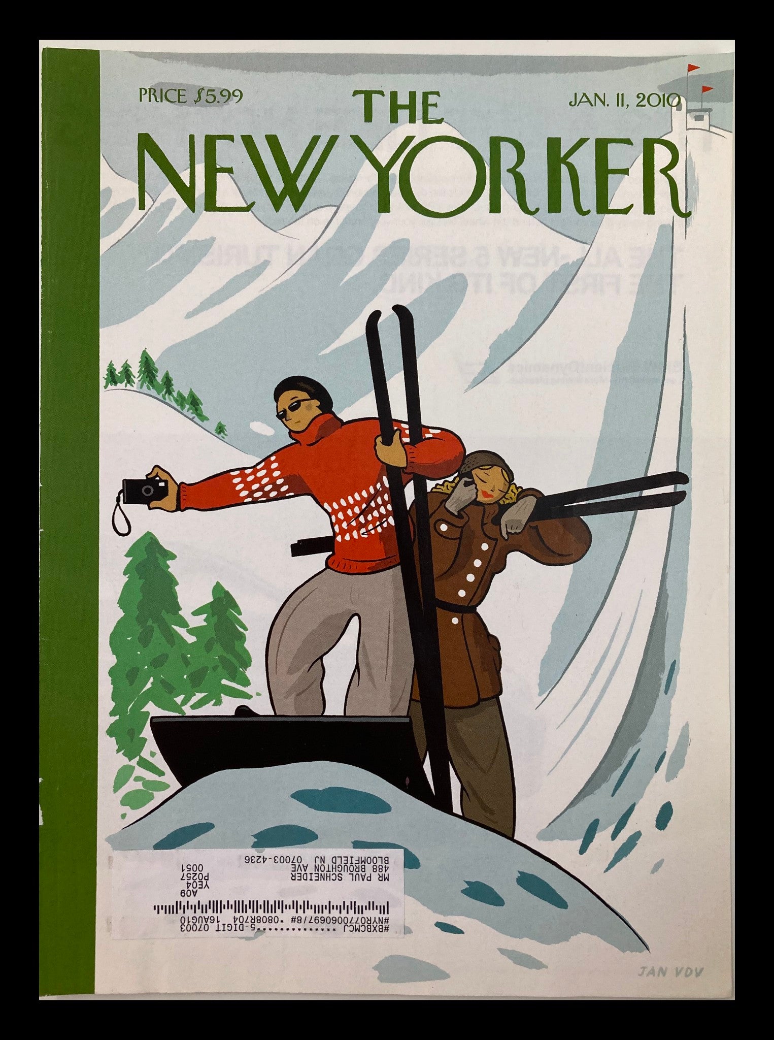 COVER ONLY The New Yorker January 11 2010 Top of the World by Jan Van Der Veken