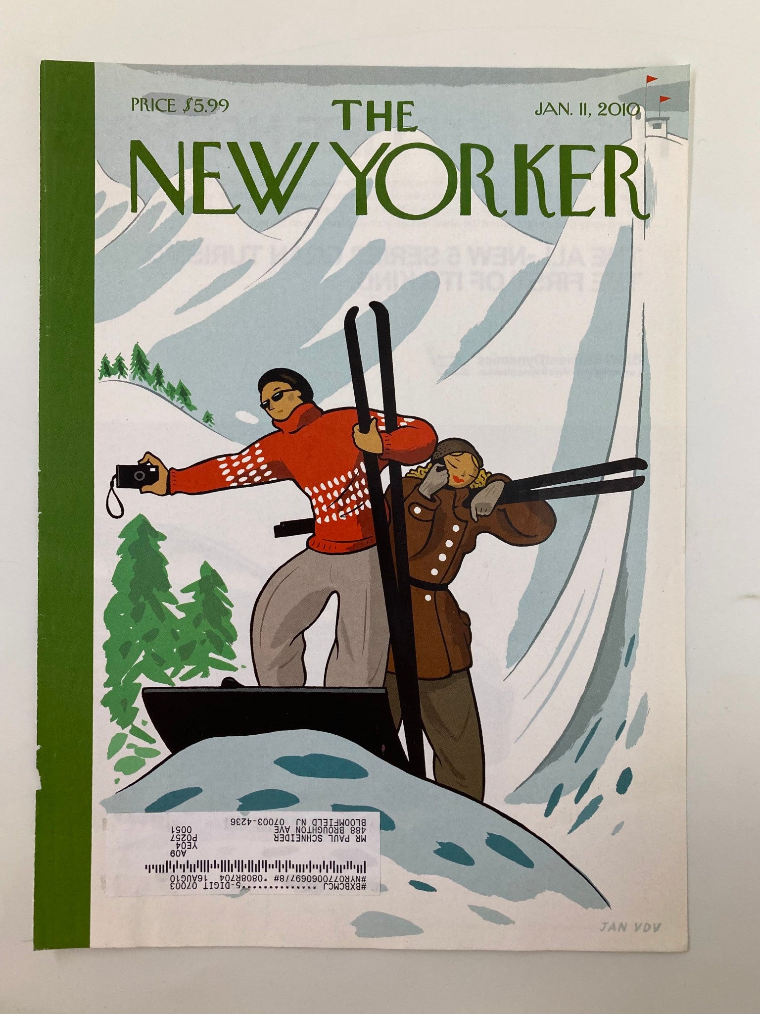 COVER ONLY The New Yorker January 11 2010 Top of the World by Jan Van Der Veken