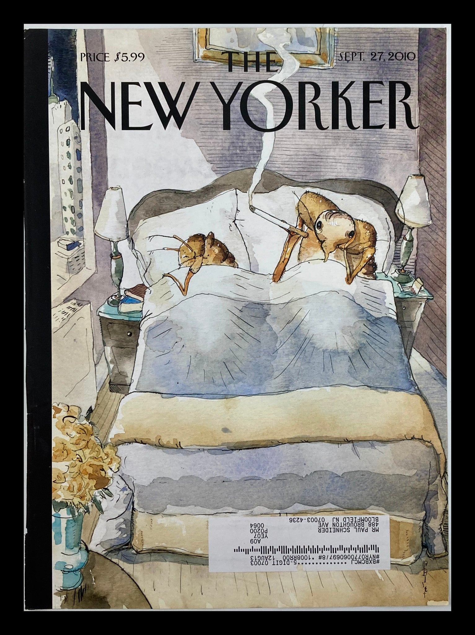 COVER ONLY The New Yorker September 27 2010 Bedbugs & Beyond by Barry Blitt