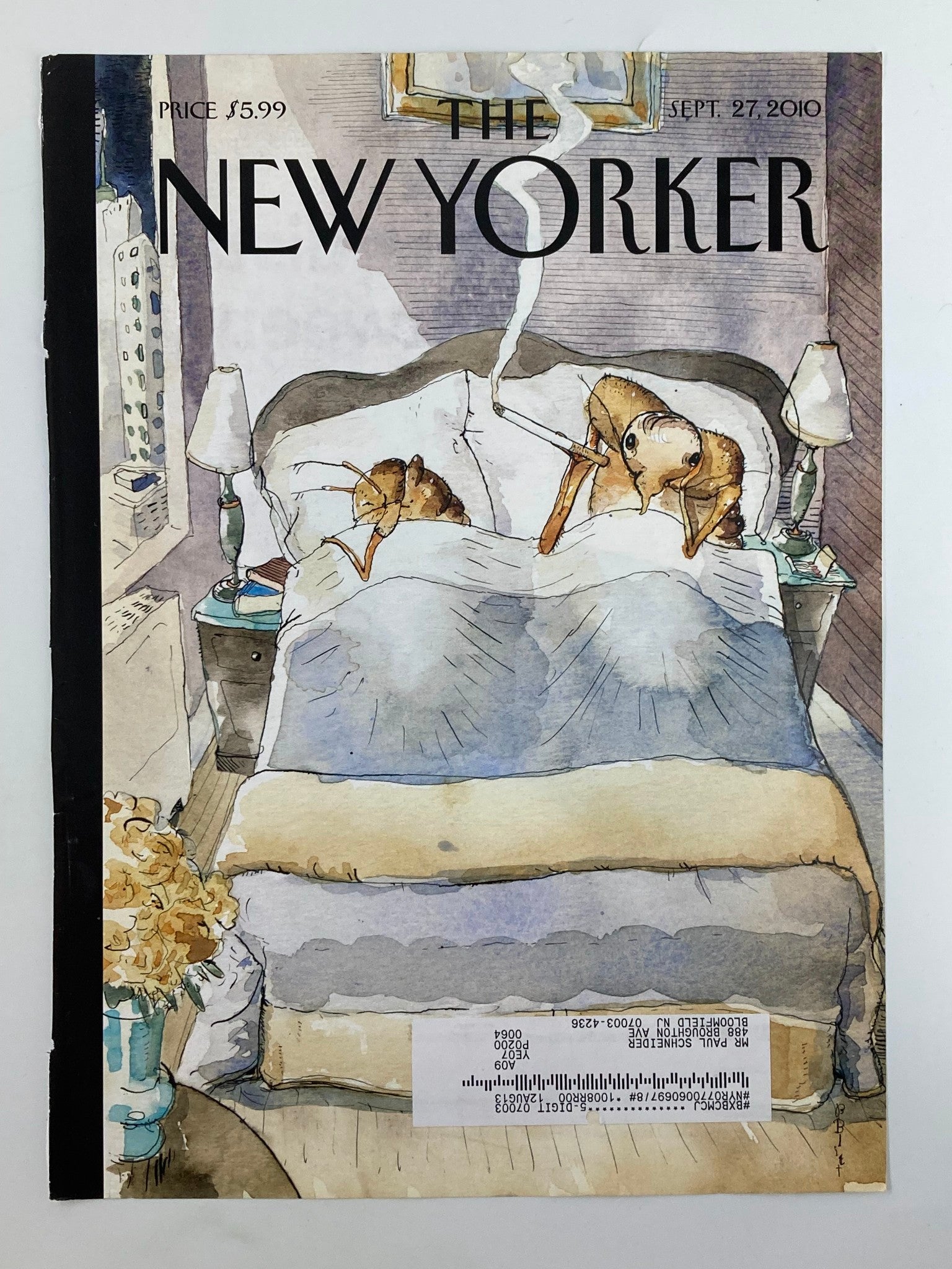 COVER ONLY The New Yorker September 27 2010 Bedbugs & Beyond by Barry Blitt