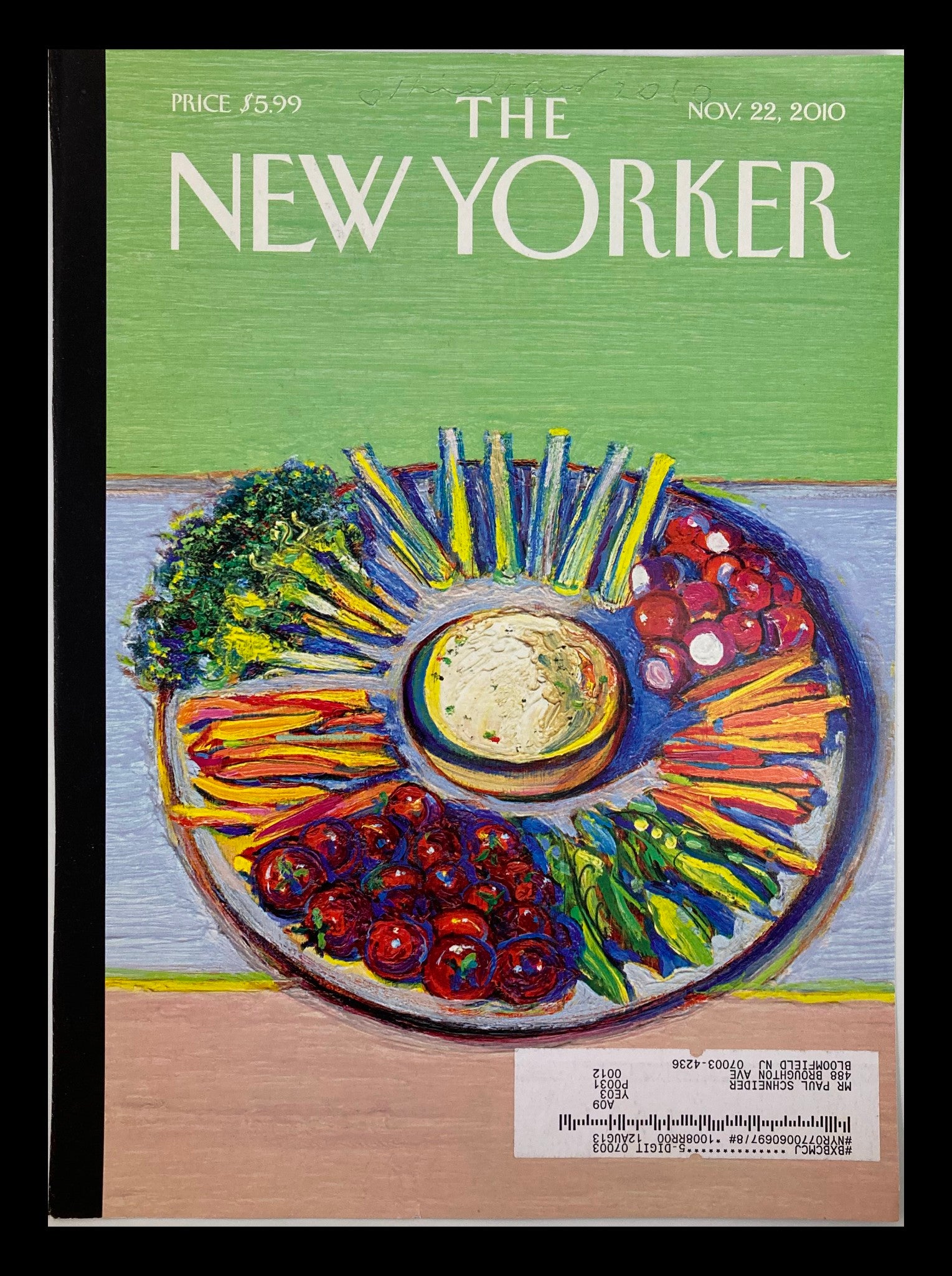 COVER ONLY The New Yorker November 22 2010 Circle Dip by Wayne Thiebud