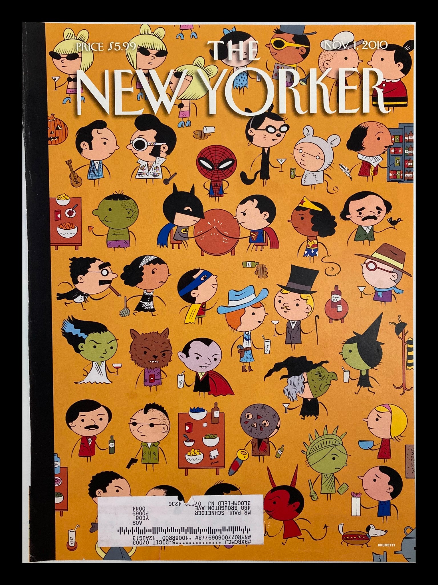 COVER ONLY The New Yorker November 1 2010 Dressed Down by Ivan Brunetti