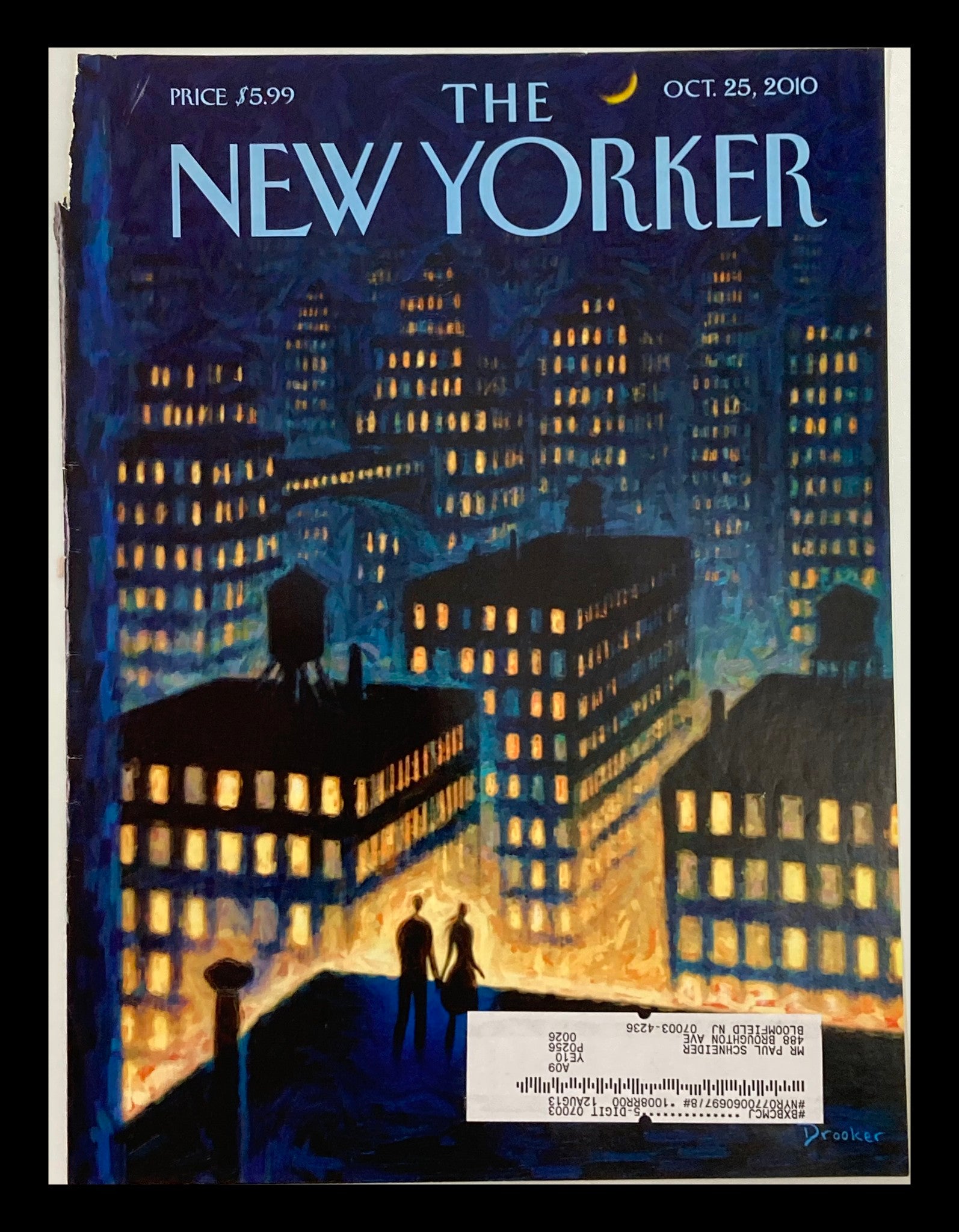 COVER ONLY The New Yorker October 25 2010 Twilight by Eric Drooker