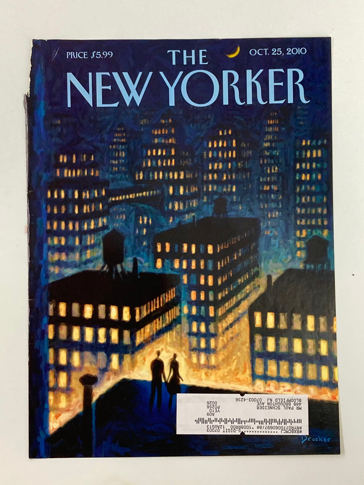 COVER ONLY The New Yorker October 25 2010 Twilight by Eric Drooker