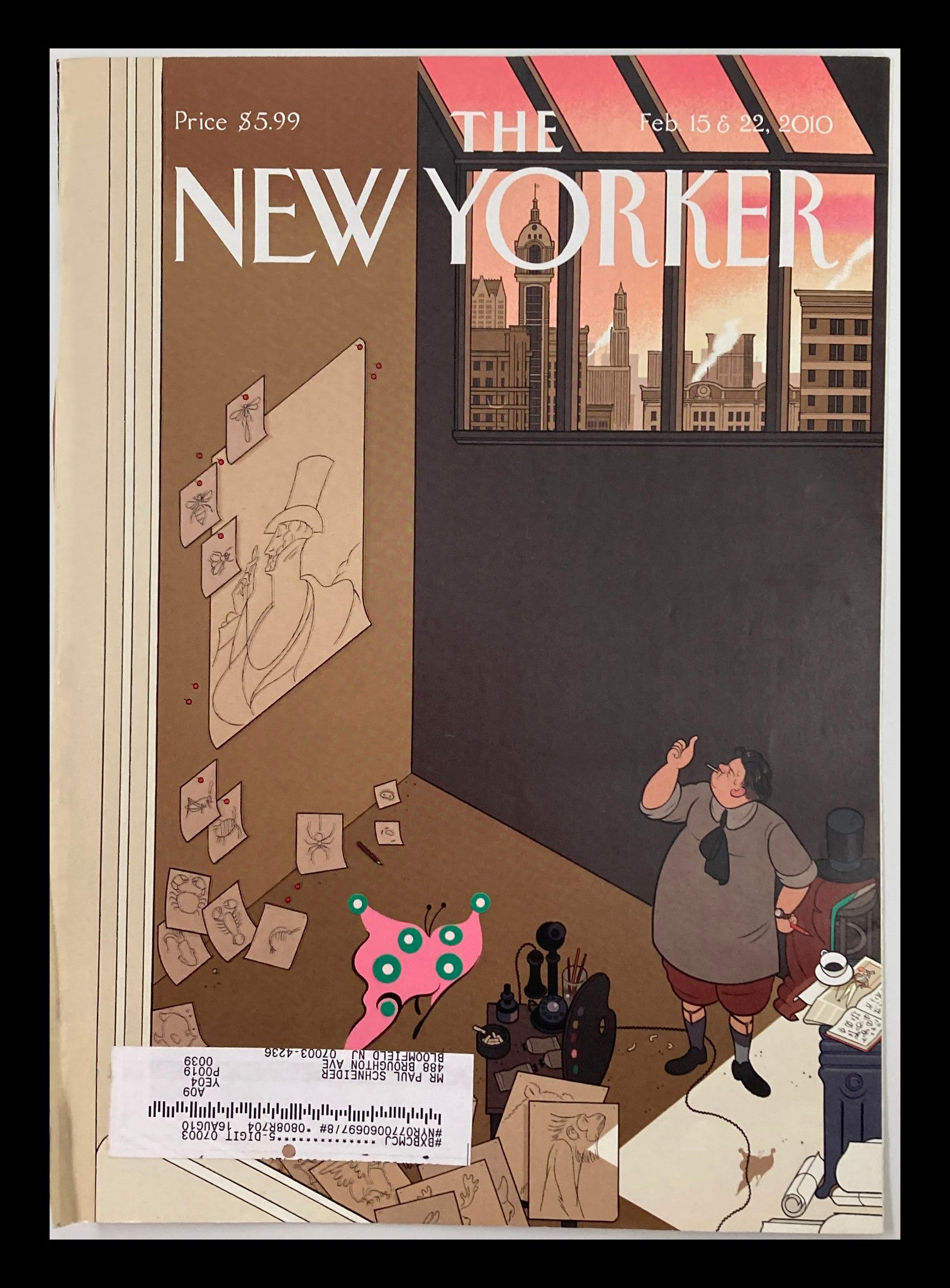 COVER ONLY The New Yorker February 15 & 22 2010 Eustace Tilley Adaptation