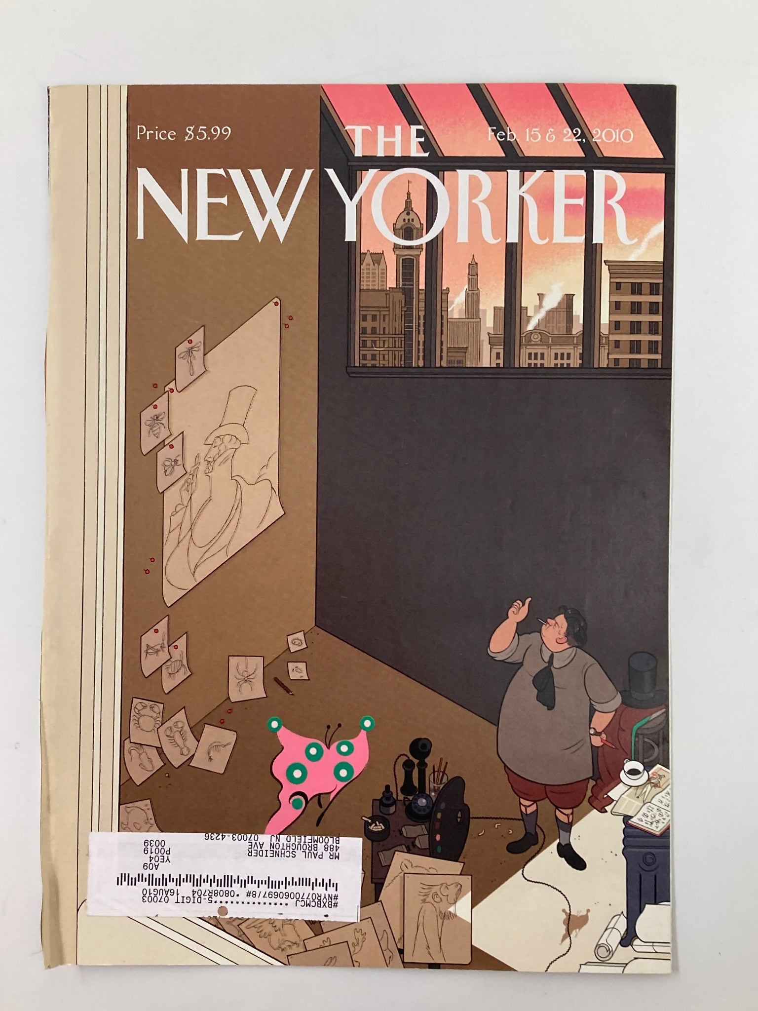 COVER ONLY The New Yorker February 15 & 22 2010 Eustace Tilley Adaptation