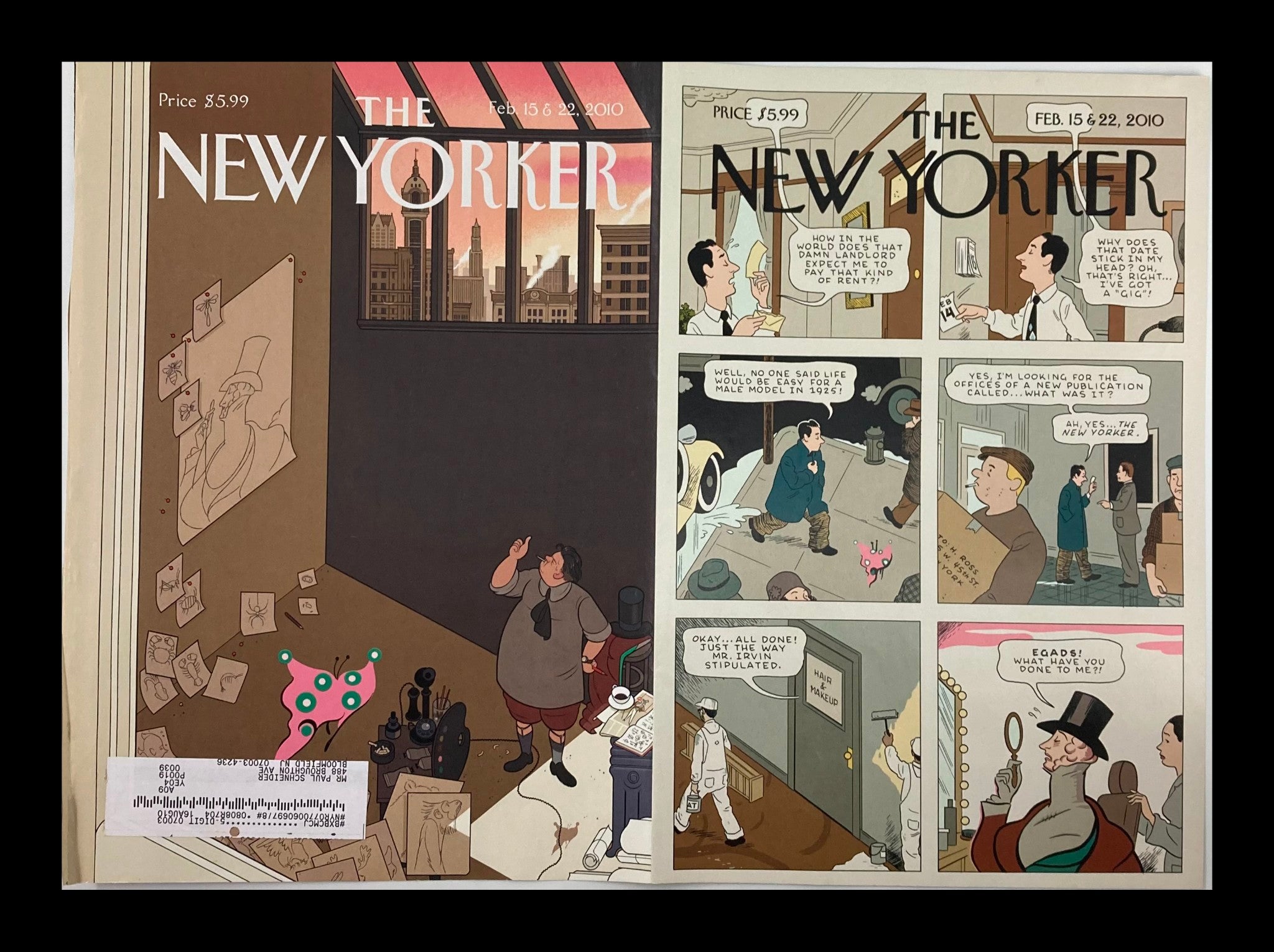 COVER ONLY The New Yorker February 15 & 22 2010 Eustace Tilley Adaptation