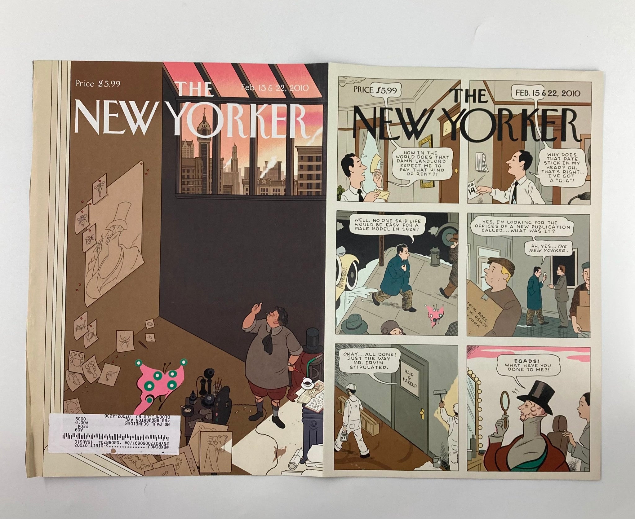 COVER ONLY The New Yorker February 15 & 22 2010 Eustace Tilley Adaptation