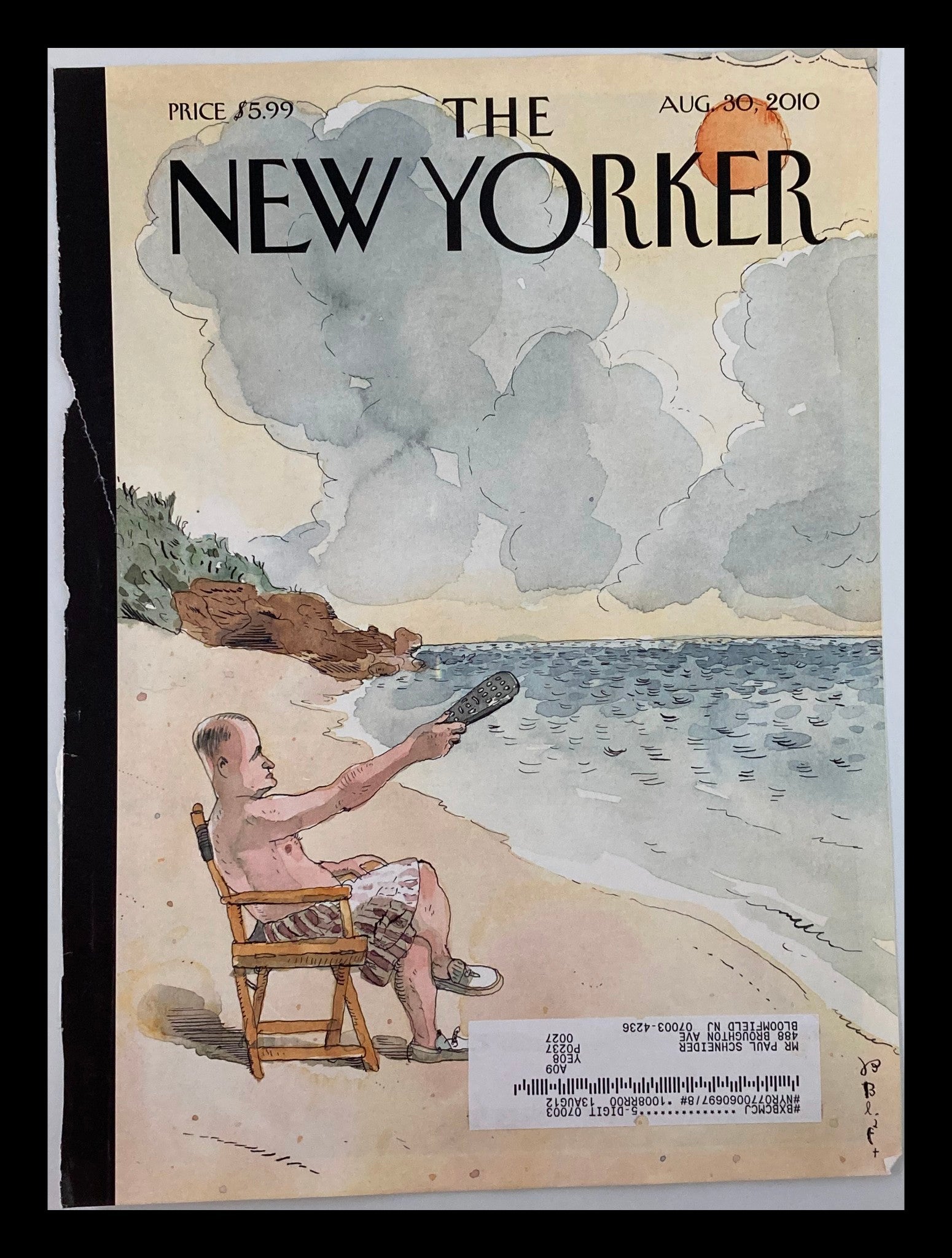 COVER ONLY The New Yorker August 30 2010 Theme Cover "Pause" by Barry Blitt