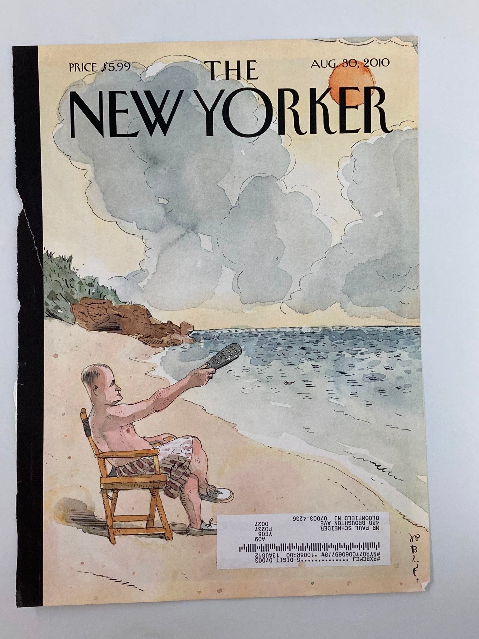 COVER ONLY The New Yorker August 30 2010 Theme Cover "Pause" by Barry Blitt