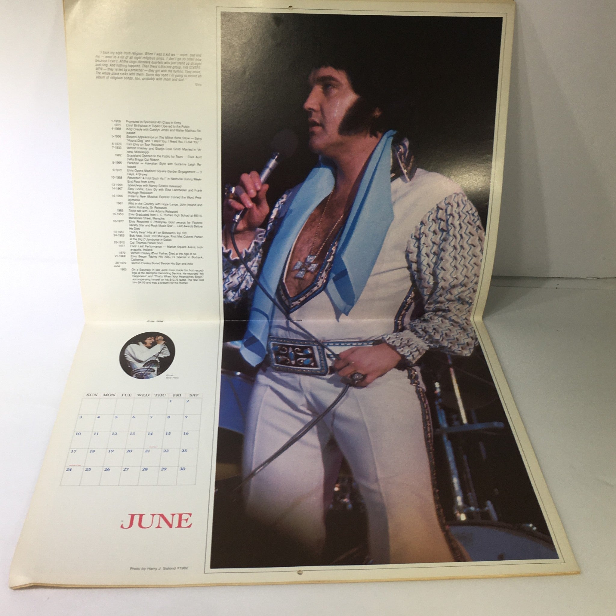 VTG 1984 Elvis Presley's Love Me Tender & Birthplace Graceland Photo Calendar