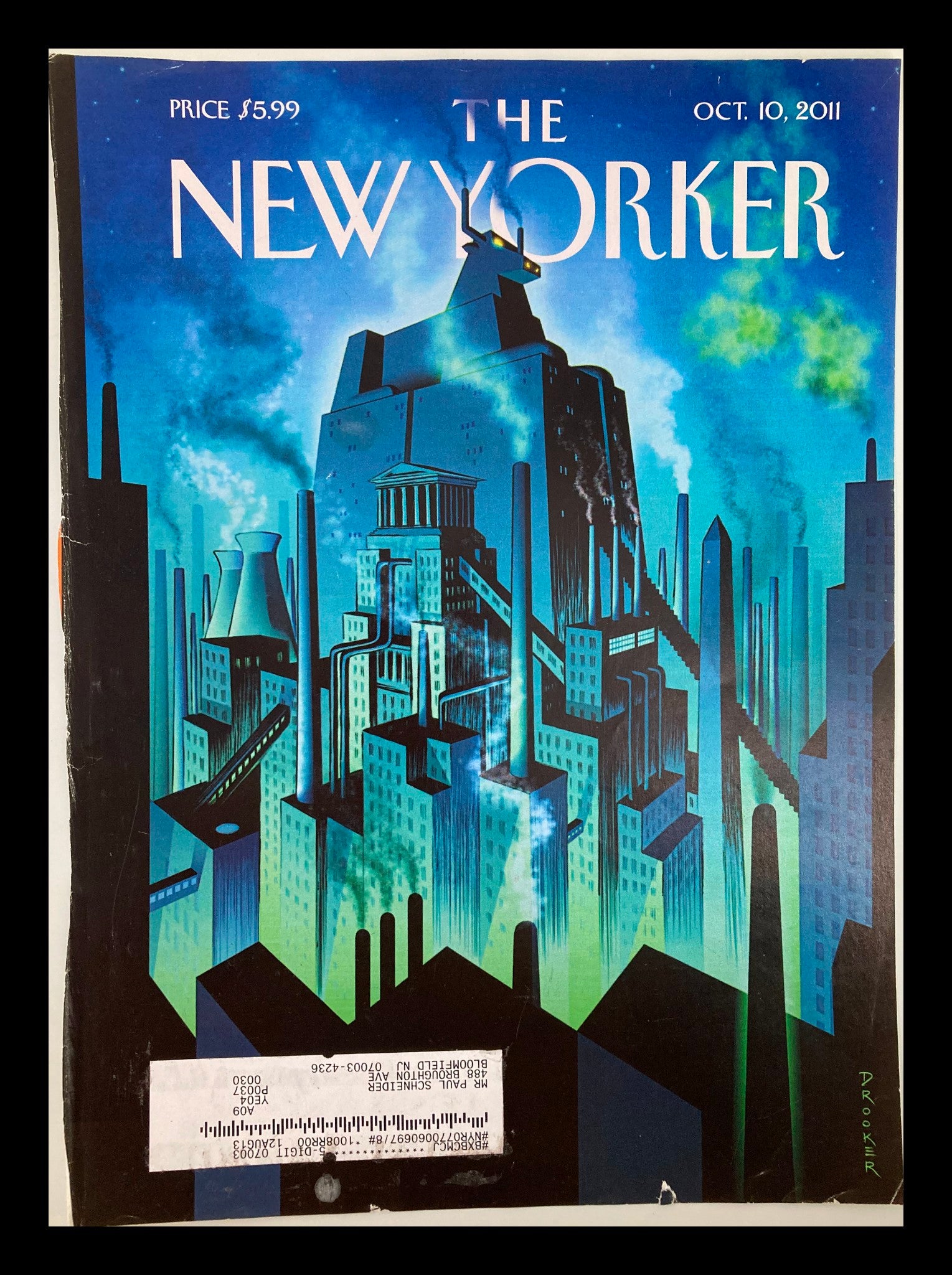 COVER ONLY The New Yorker October 10 2011 The Cypto-Currency by Eric Drooker