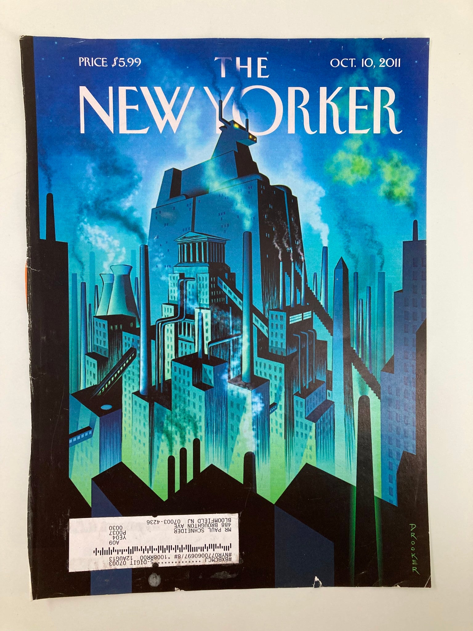 COVER ONLY The New Yorker October 10 2011 The Cypto-Currency by Eric Drooker