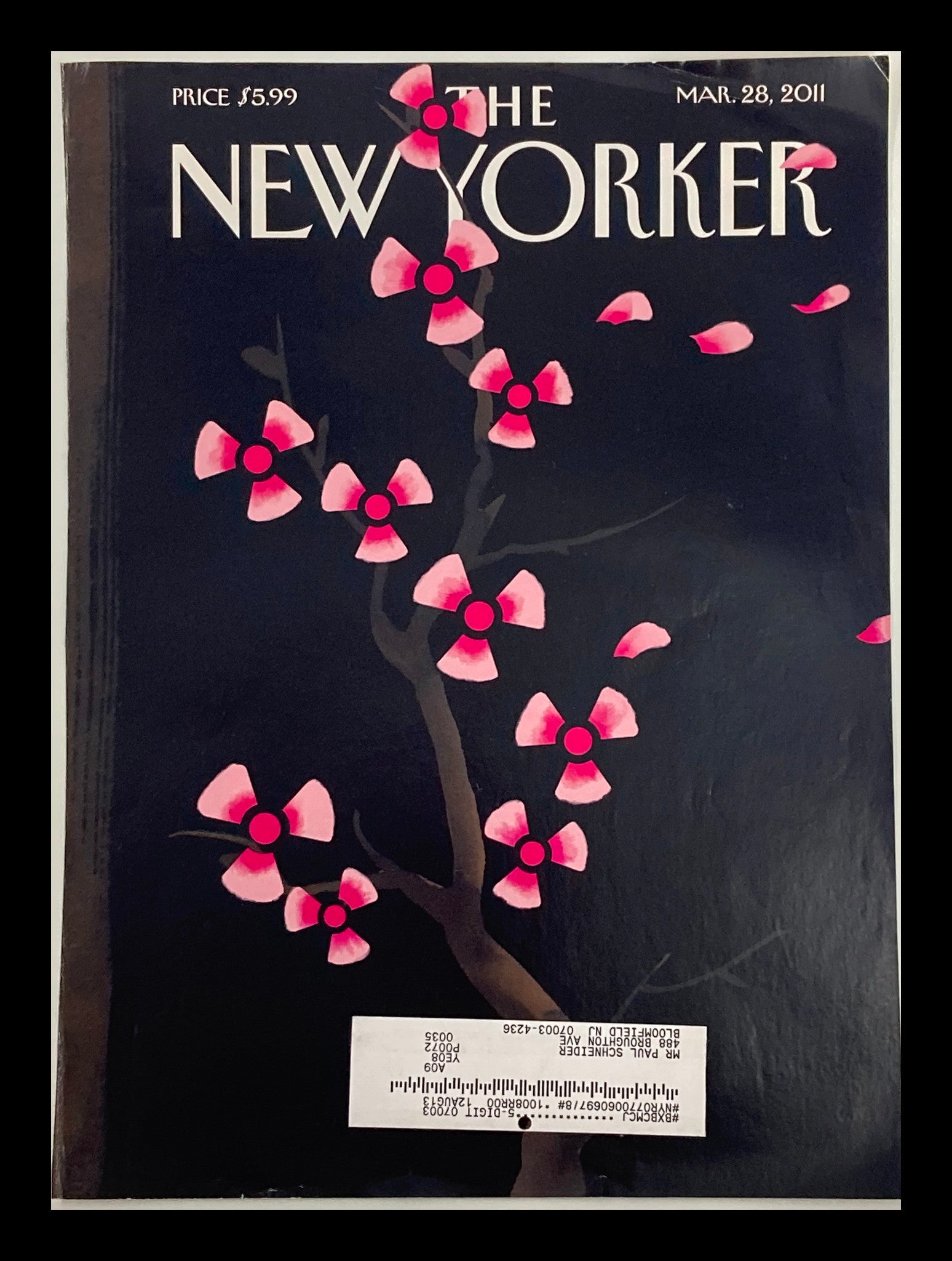 COVER ONLY The New Yorker March 28 2011 Dark Spring by Christoph Niemann