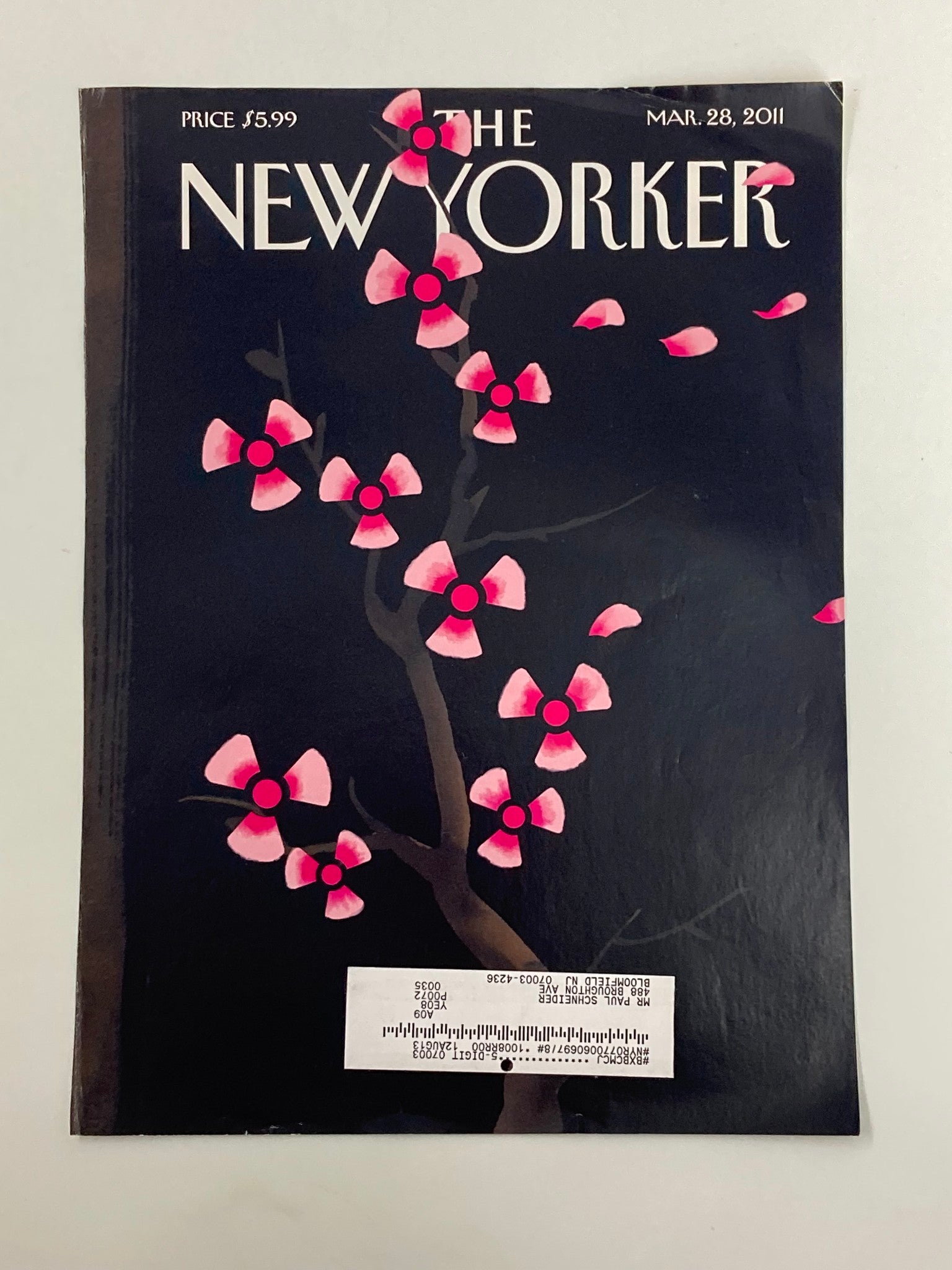 COVER ONLY The New Yorker March 28 2011 Dark Spring by Christoph Niemann