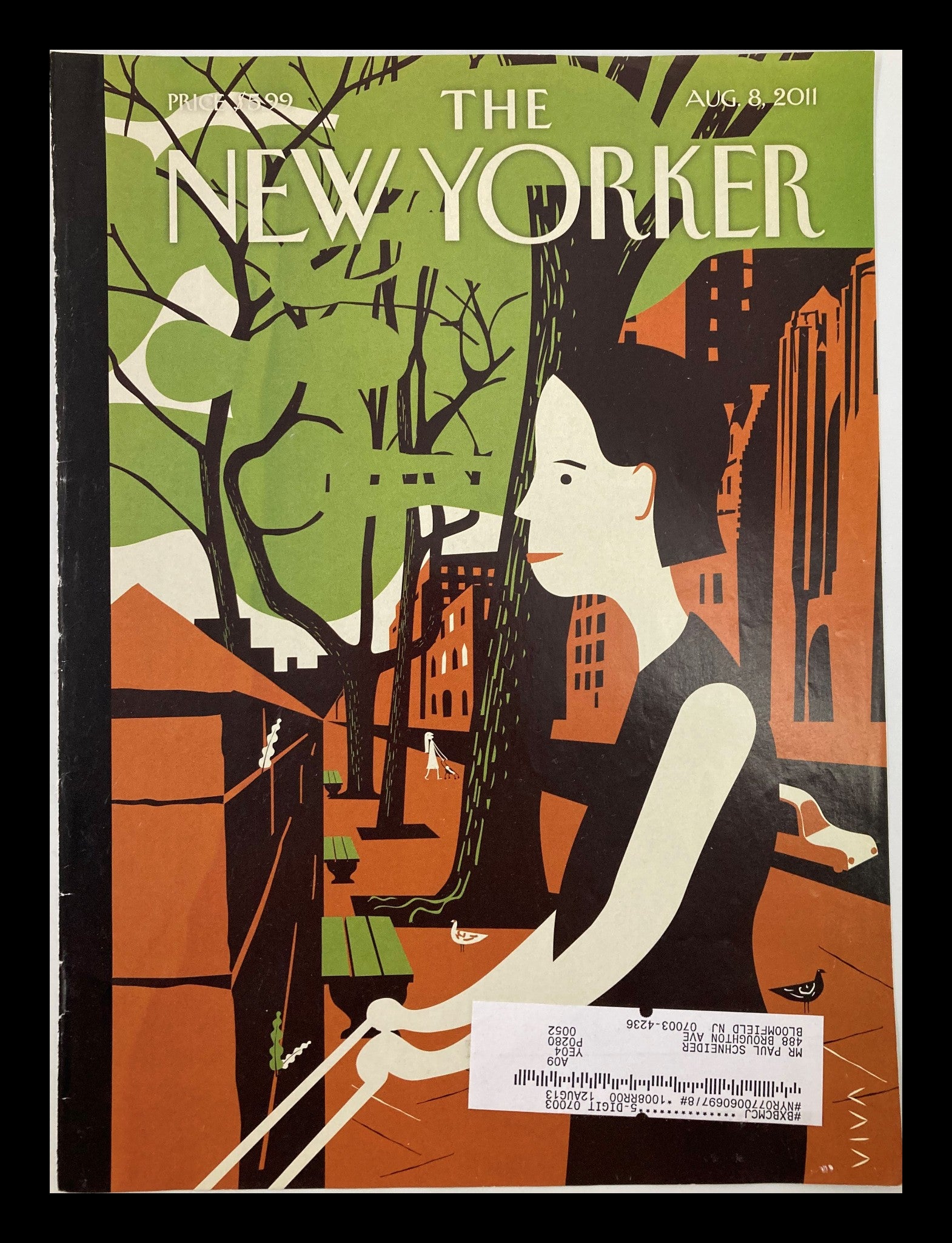 COVER ONLY The New Yorker August 8 2011 Into the Green by Frank Viva