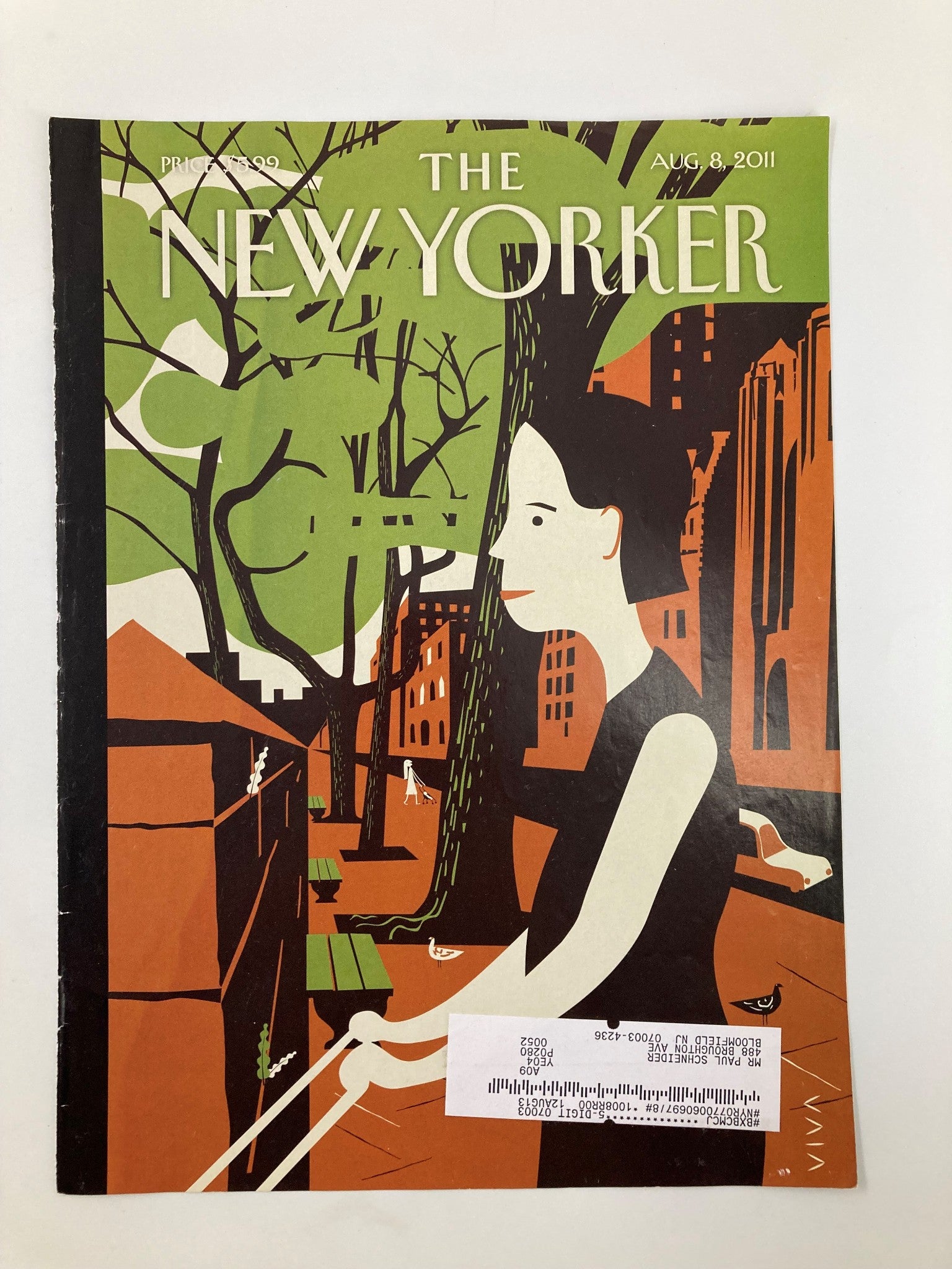 COVER ONLY The New Yorker August 8 2011 Into the Green by Frank Viva