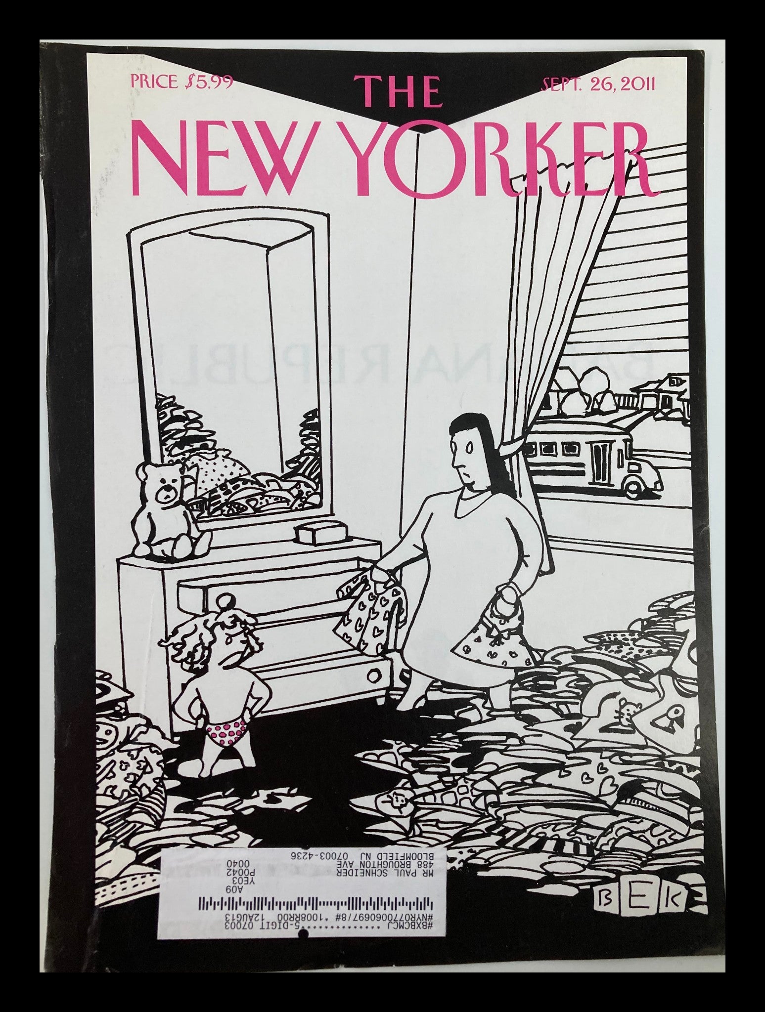 COVER ONLY The New Yorker September 26 2011 Theme Cover "No" by Bruce E Kaplan