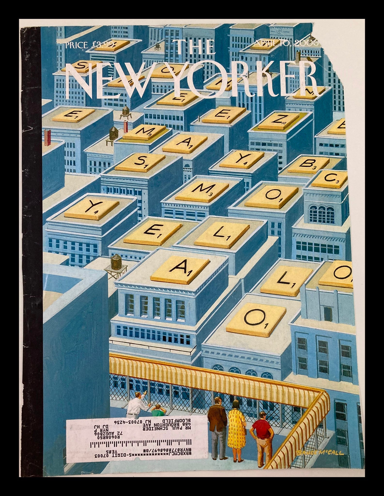 COVER ONLY The New Yorker April 10 2006 View from the Top by Bruce McCall